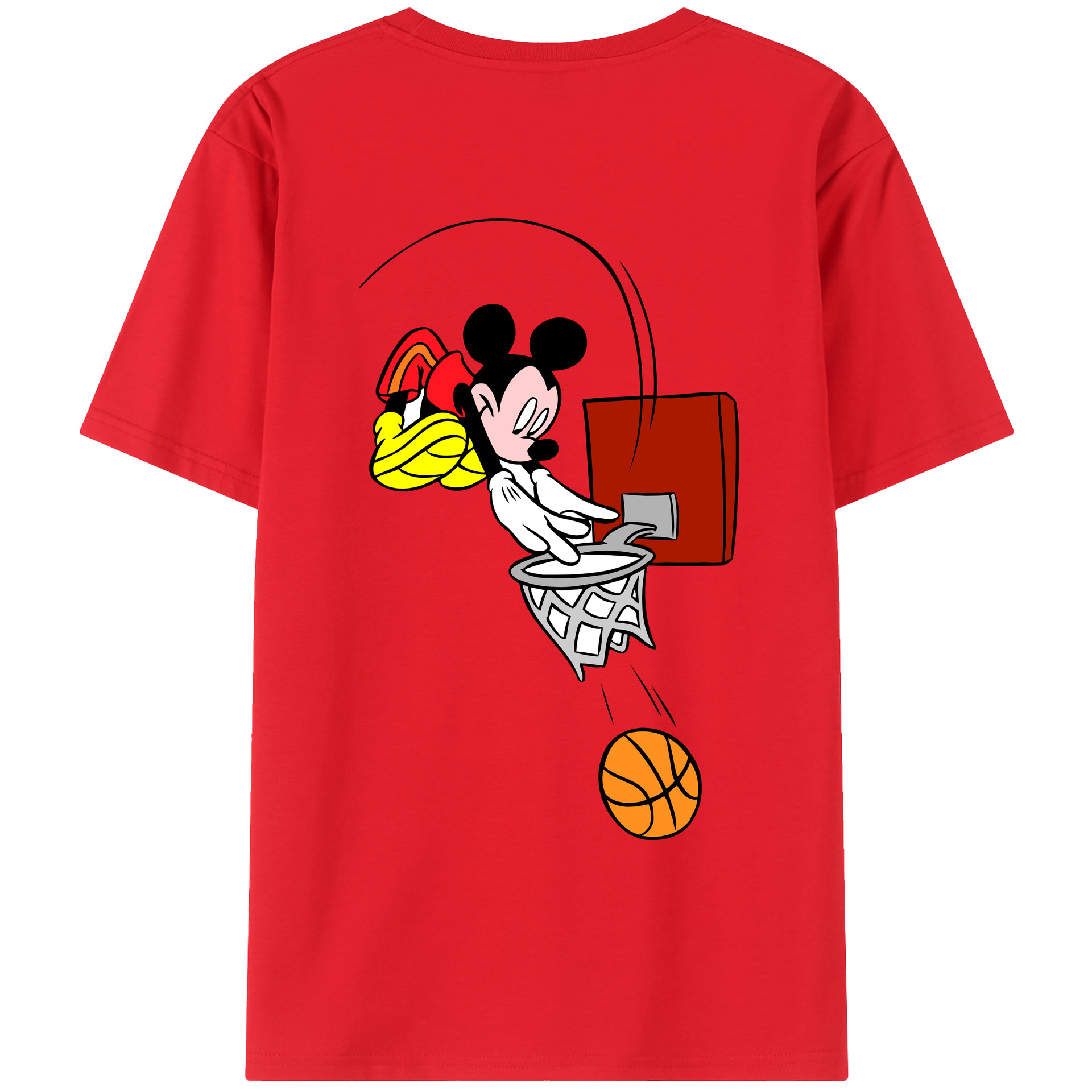 （画像用） ミッキーマウス Mickey Mouse レディース半袖Tシャツ(バックプリント)