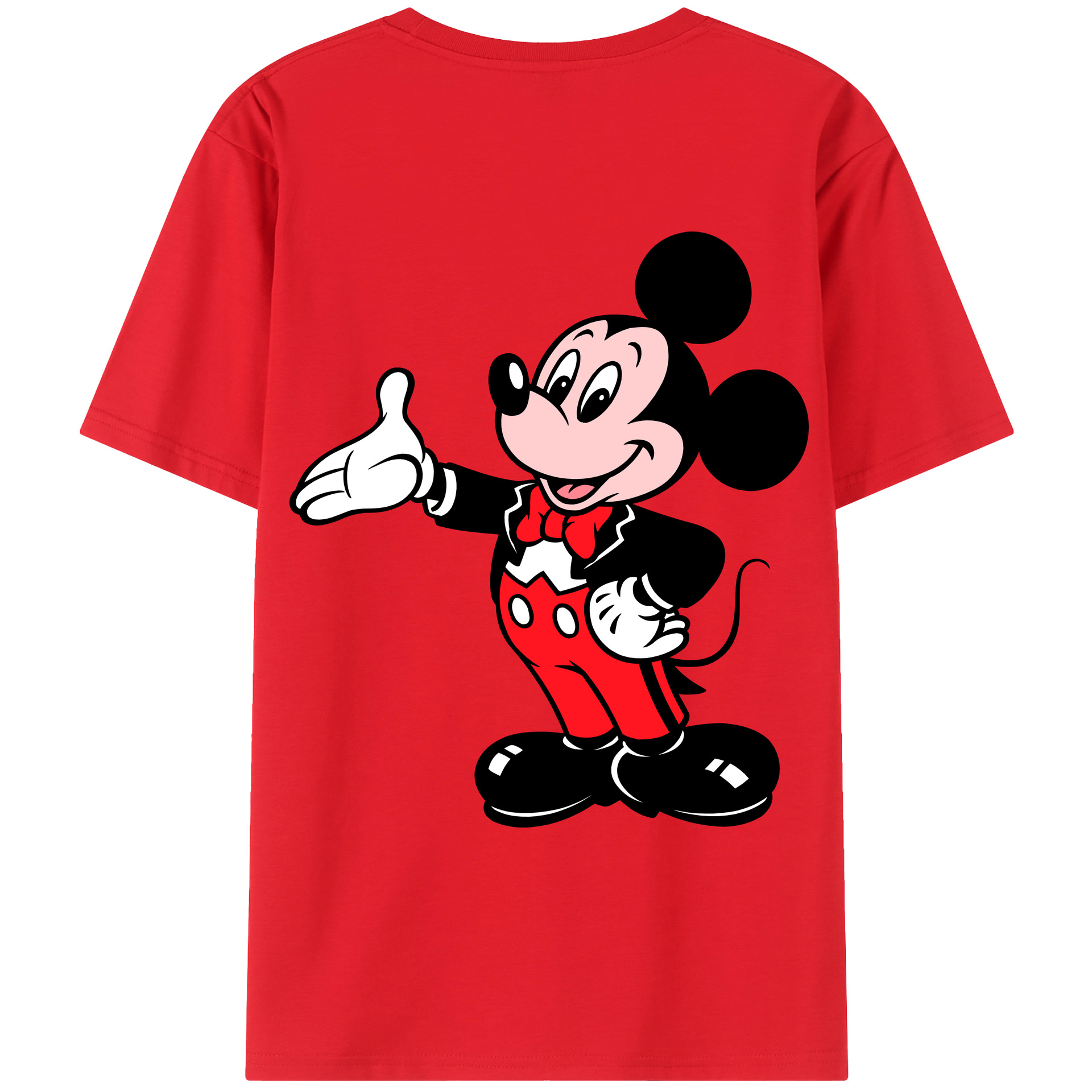（画像用） ミッキーマウス Mickey Mouse レディース半袖Tシャツ(バックプリント)