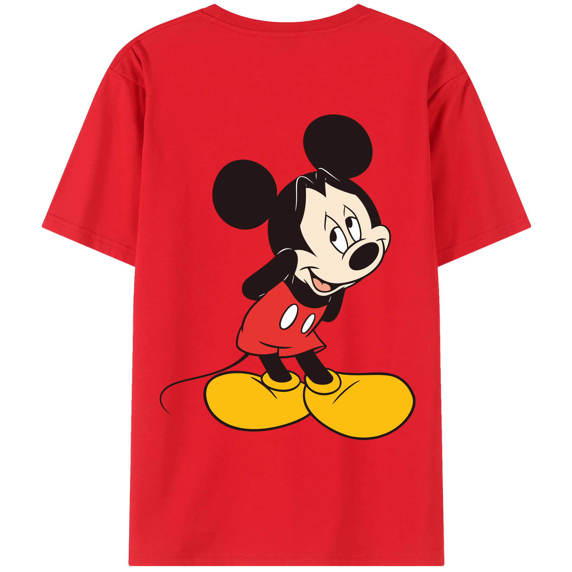 （画像用） ミッキーマウス Mickey Mouse レディース半袖Tシャツ(バックプリント)