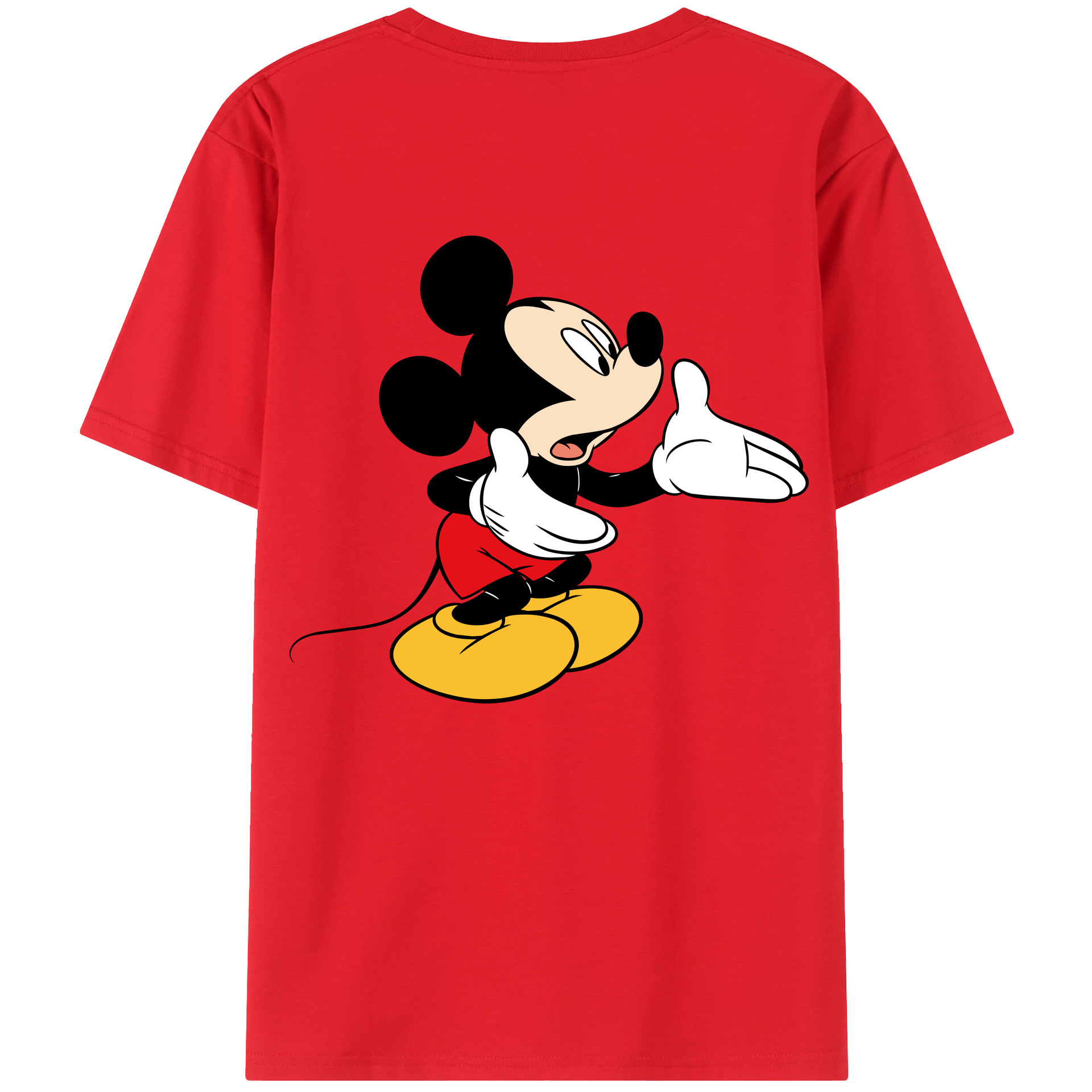 （画像用） ミッキーマウス Mickey Mouse レディース半袖Tシャツ(バックプリント)