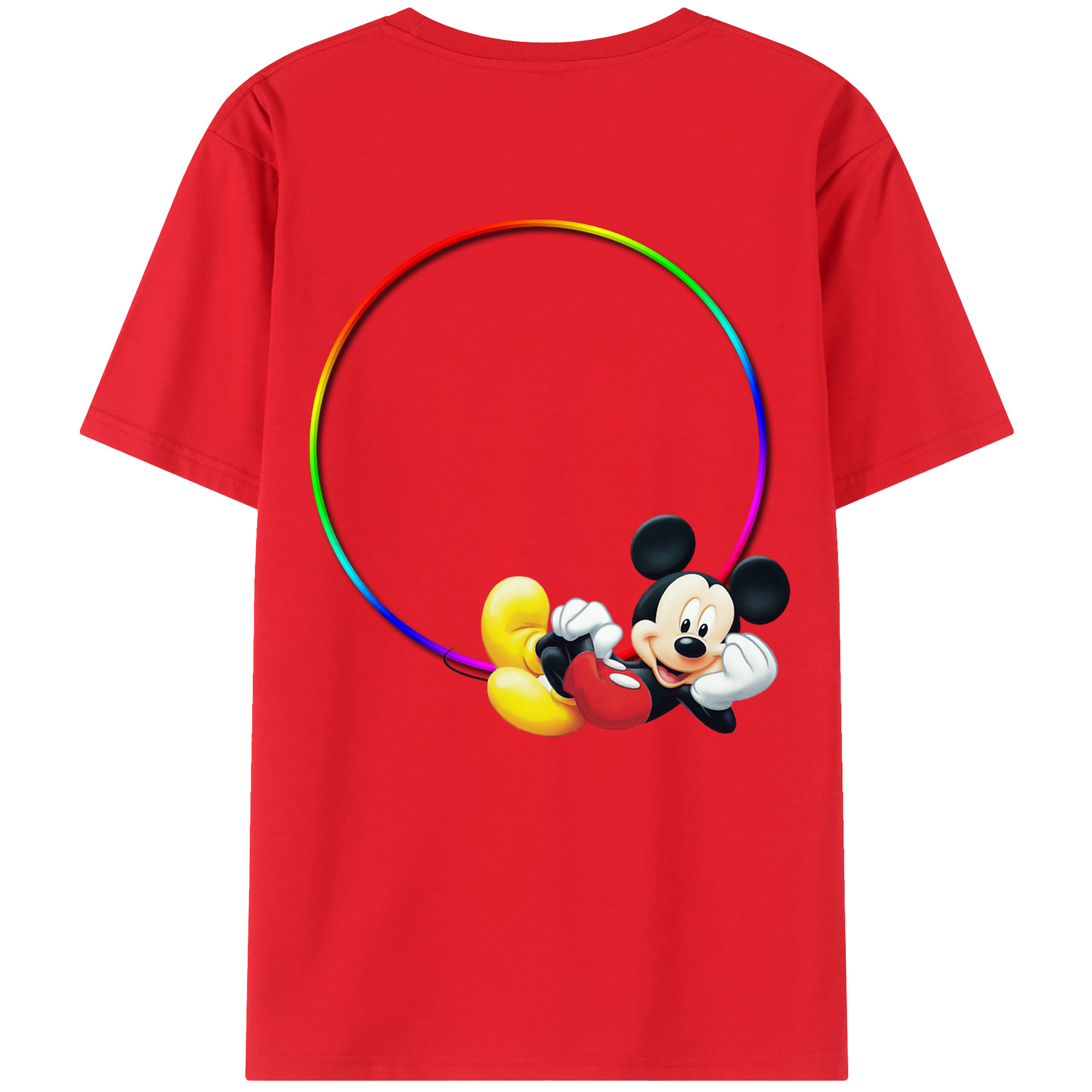 （画像用） ミッキーマウス Mickey Mouse レディース半袖Tシャツ(バックプリント)