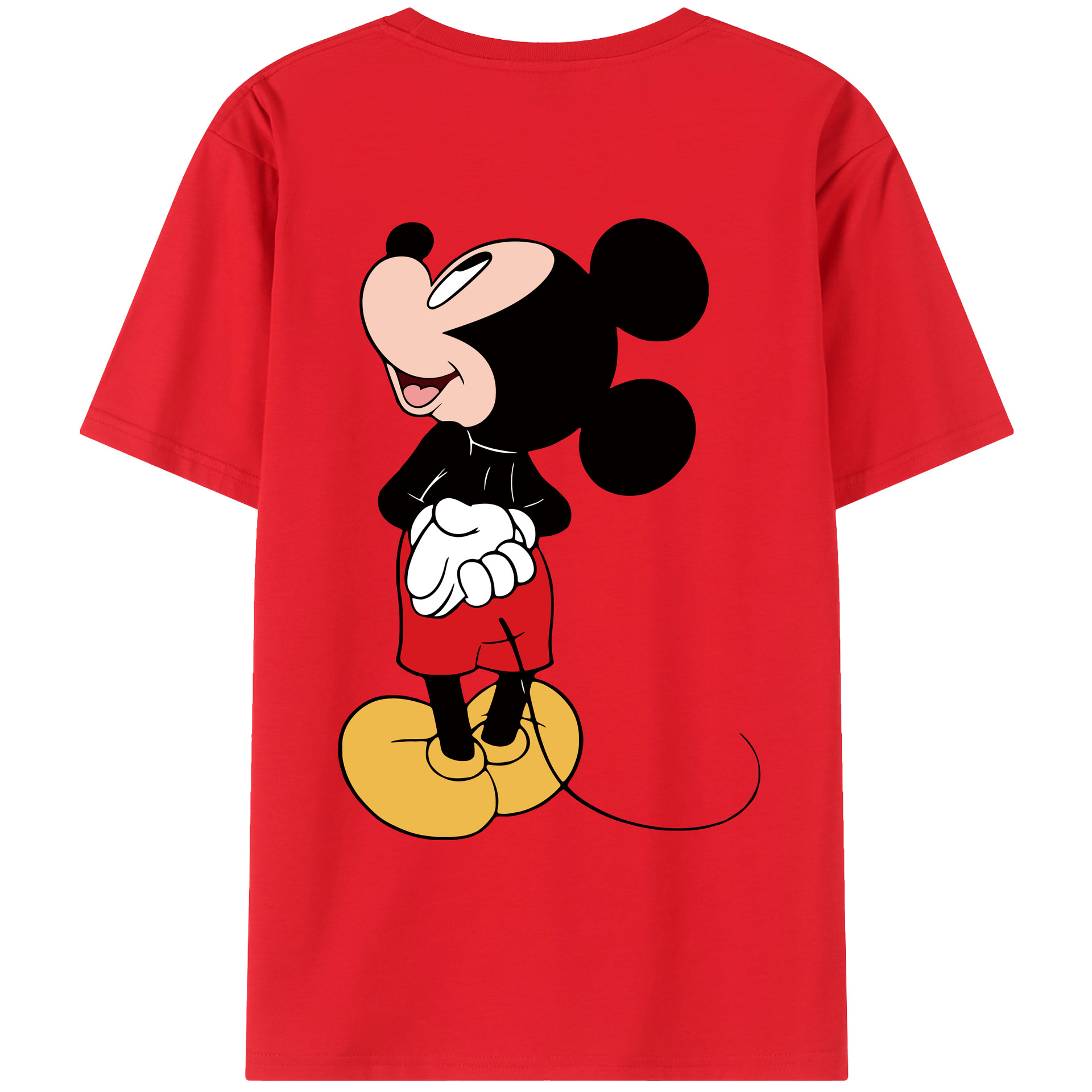 （画像用） ミッキーマウス Mickey Mouse レディース半袖Tシャツ(バックプリント)