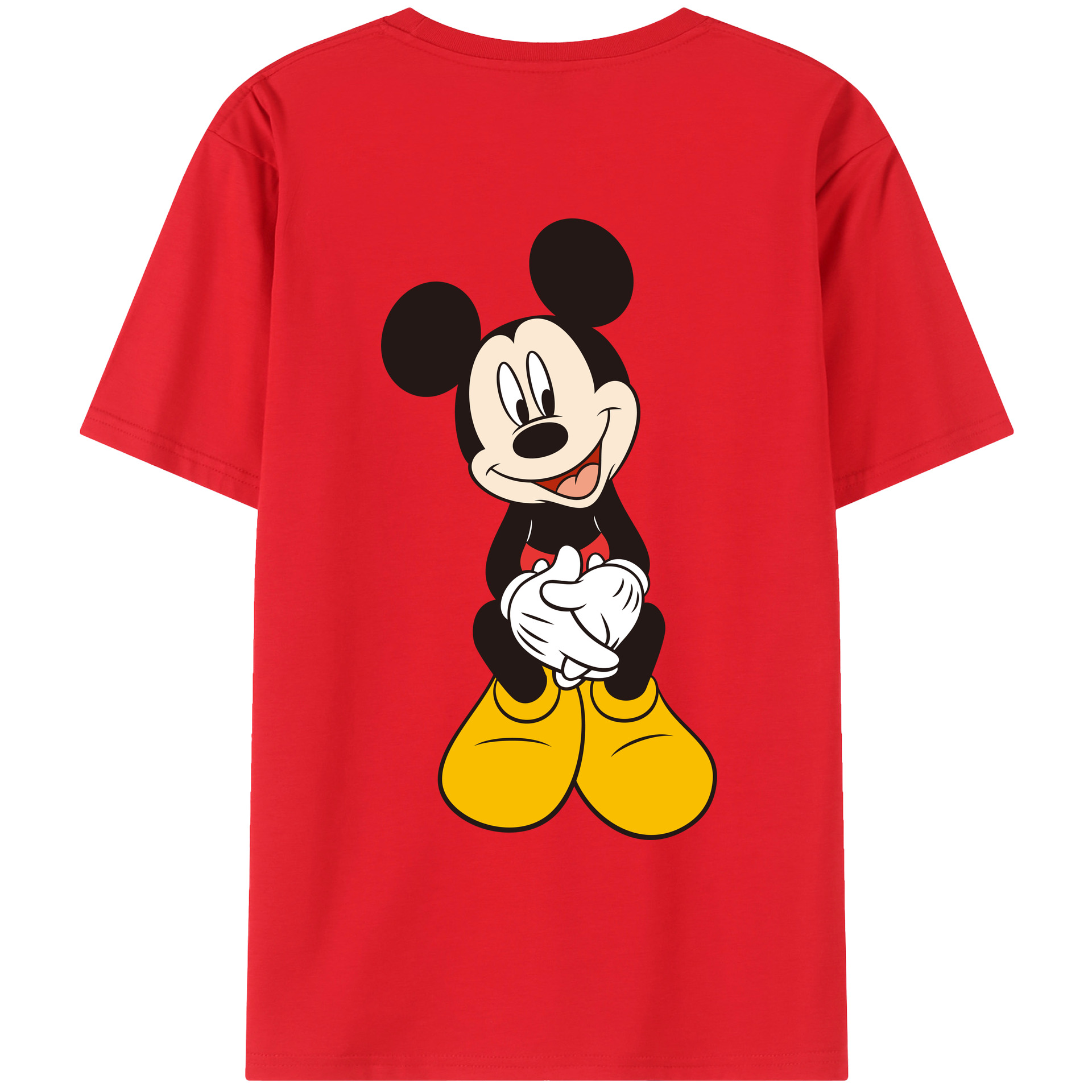 （画像用） ミッキーマウス Mickey Mouse レディース半袖Tシャツ(バックプリント)