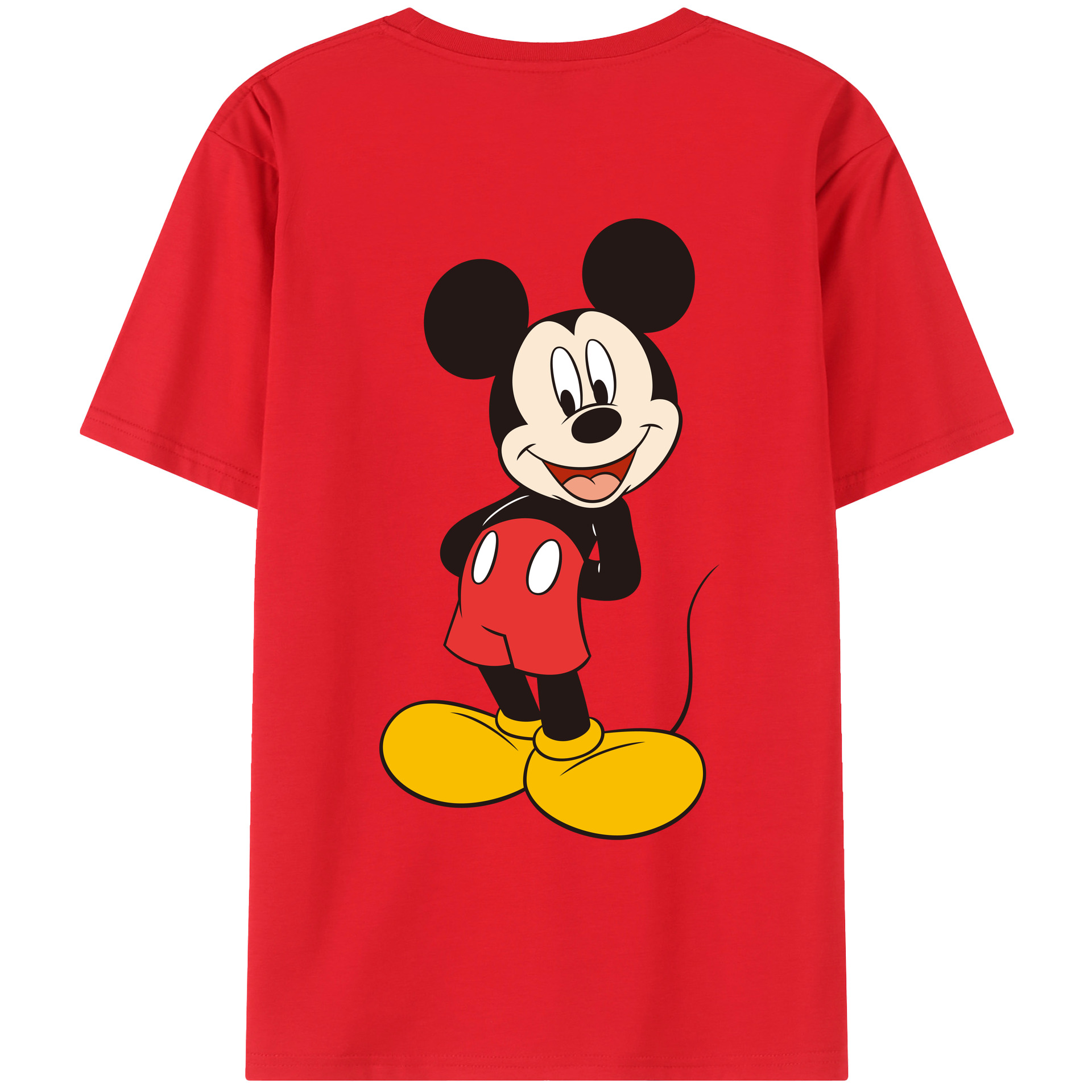 （画像用） ミッキーマウス Mickey Mouse レディース半袖Tシャツ(バックプリント)