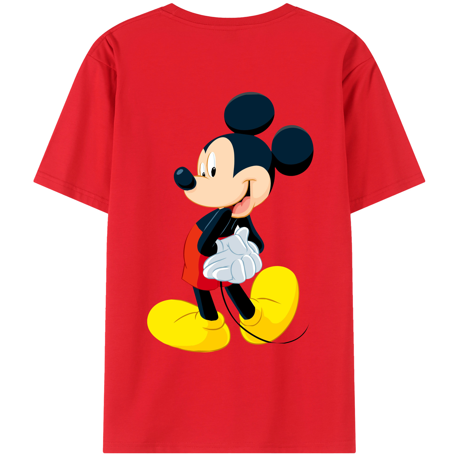 （画像用） ミッキーマウス Mickey Mouse レディース半袖Tシャツ(バックプリント)