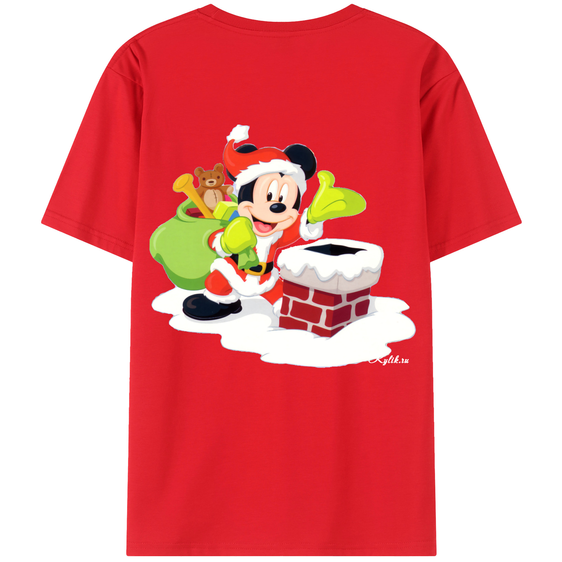 （画像用） ミッキーマウス Mickey Mouse レディース半袖Tシャツ(バックプリント)