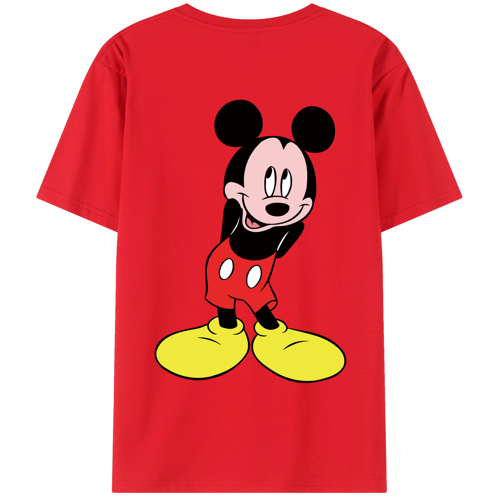 （画像用） ミッキーマウス Mickey Mouse レディース半袖Tシャツ(バックプリント)