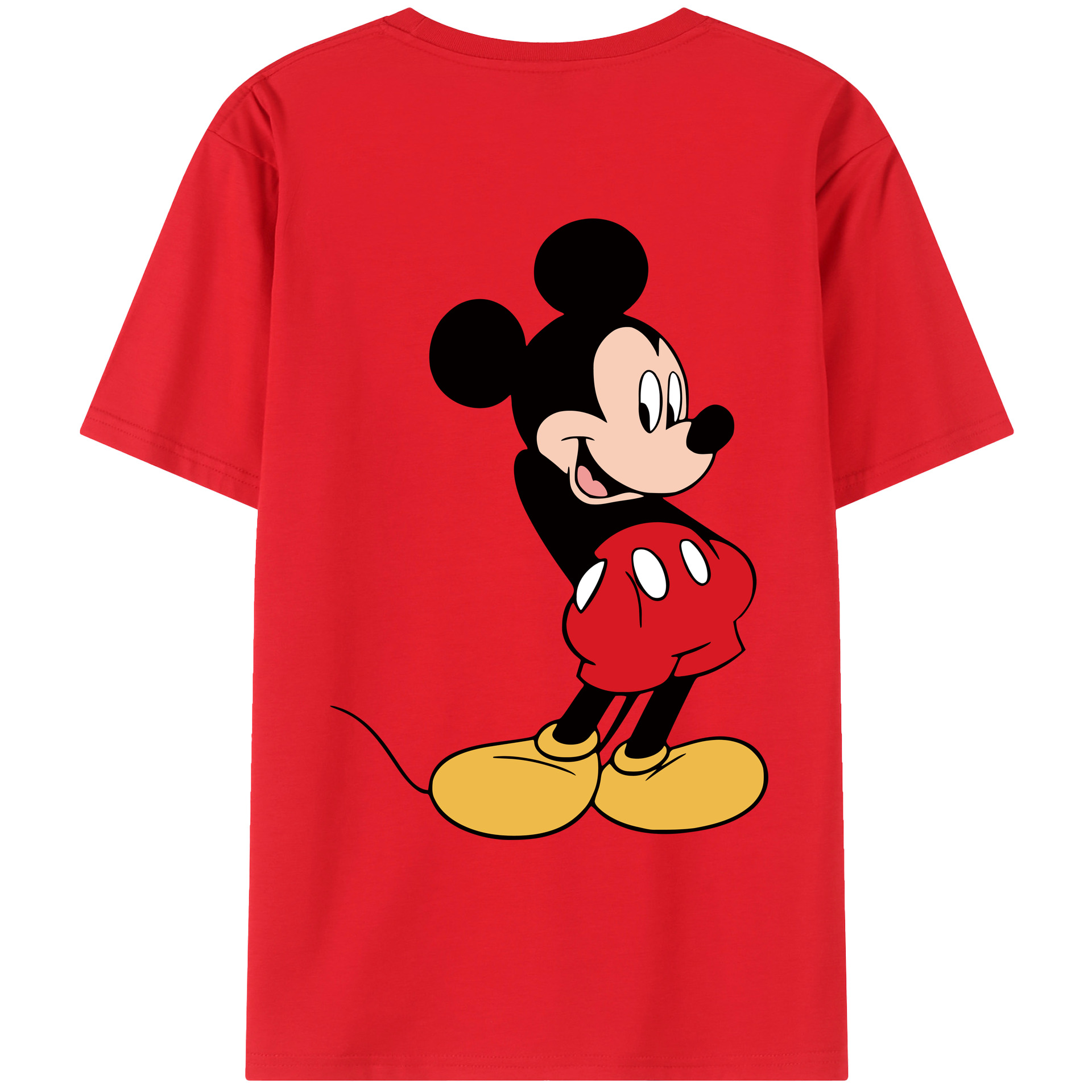 （画像用） ミッキーマウス Mickey Mouse レディース半袖Tシャツ(バックプリント)