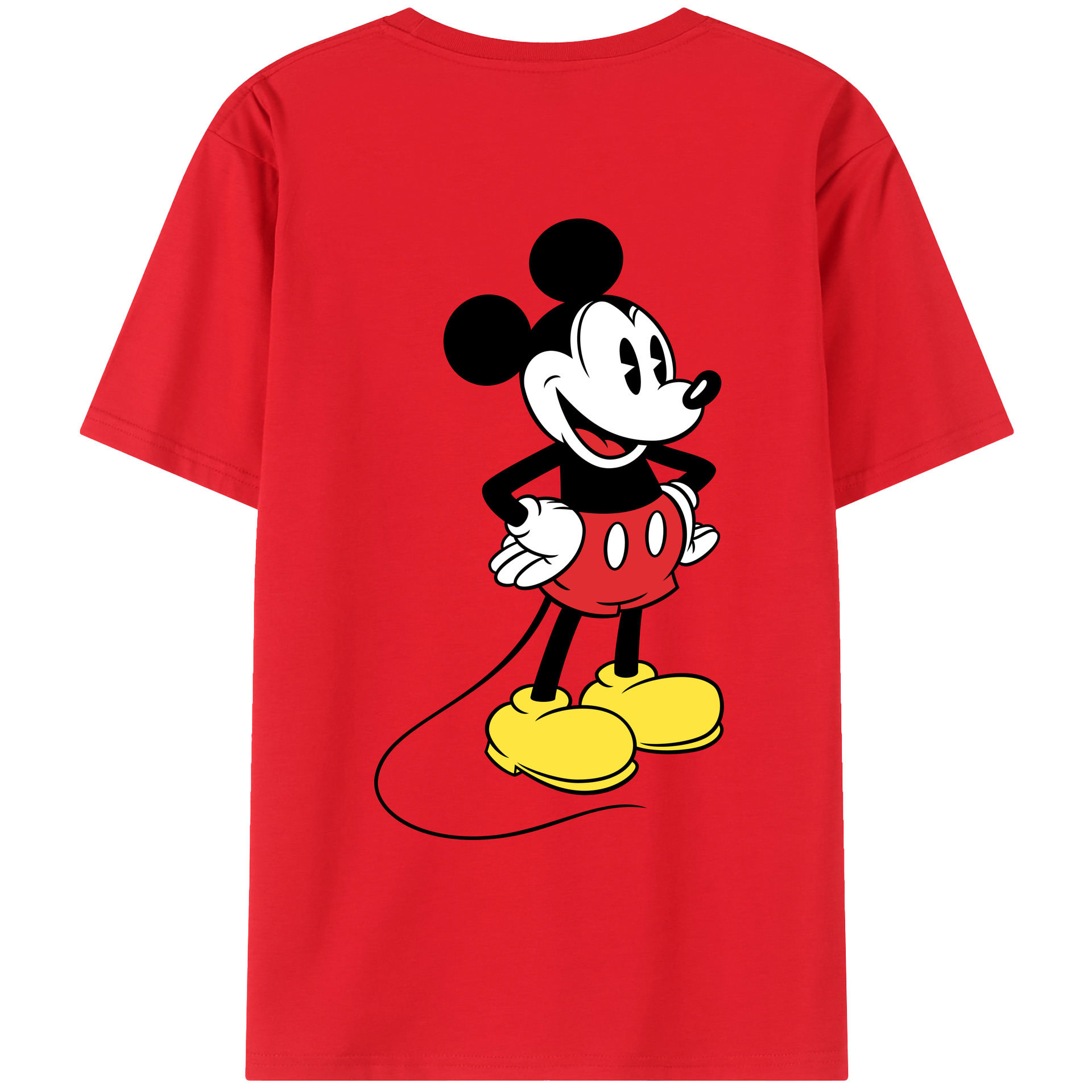 （画像用） ミッキーマウス Mickey Mouse レディース半袖Tシャツ(バックプリント)