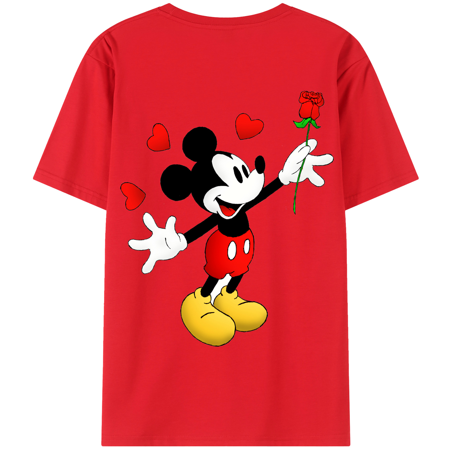 （画像用） ミッキーマウス Mickey Mouse レディース半袖Tシャツ(バックプリント)