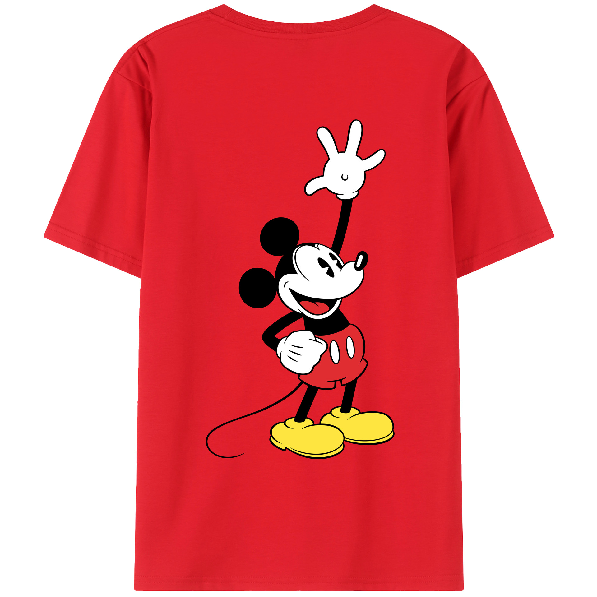 （画像用） ミッキーマウス Mickey Mouse レディース半袖Tシャツ(バックプリント)
