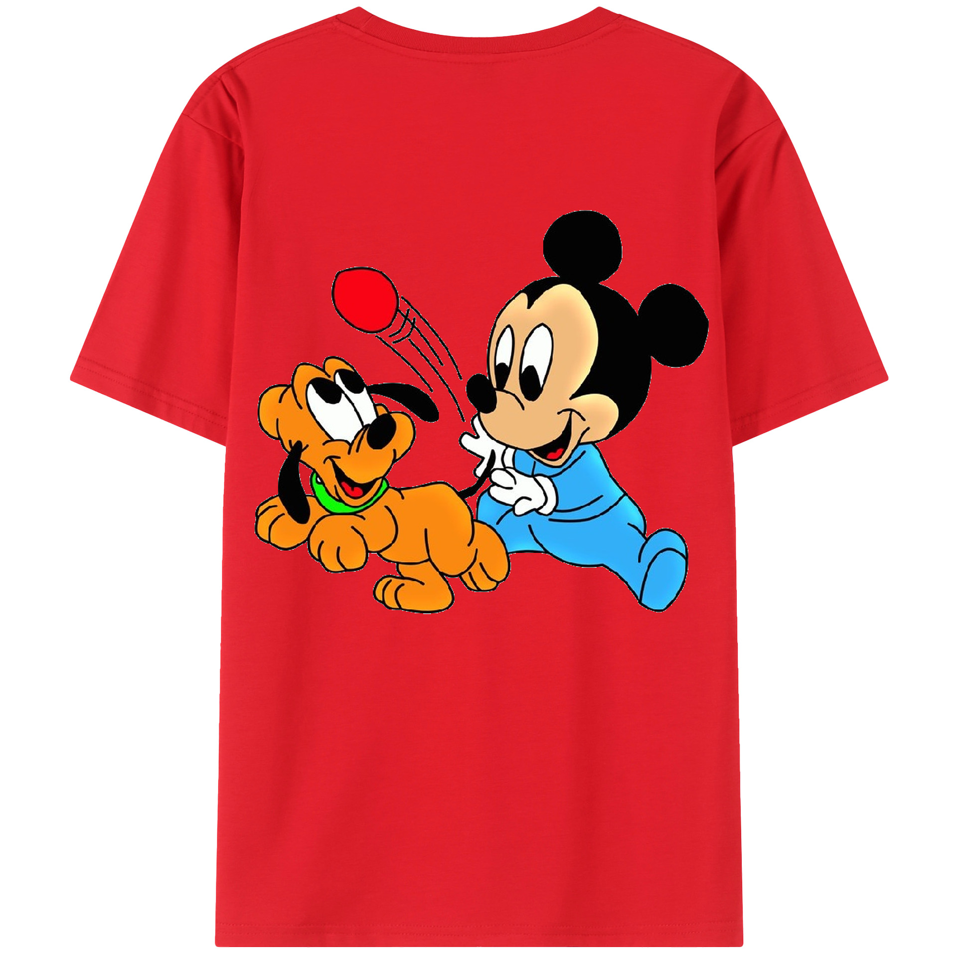（画像用） ミッキーマウス Mickey Mouse レディース半袖Tシャツ(バックプリント)