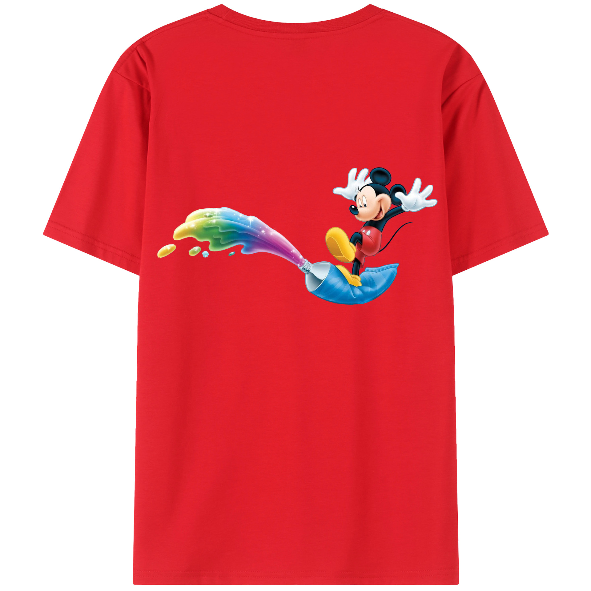 （画像用） ミッキーマウス Mickey Mouse レディース半袖Tシャツ(バックプリント)