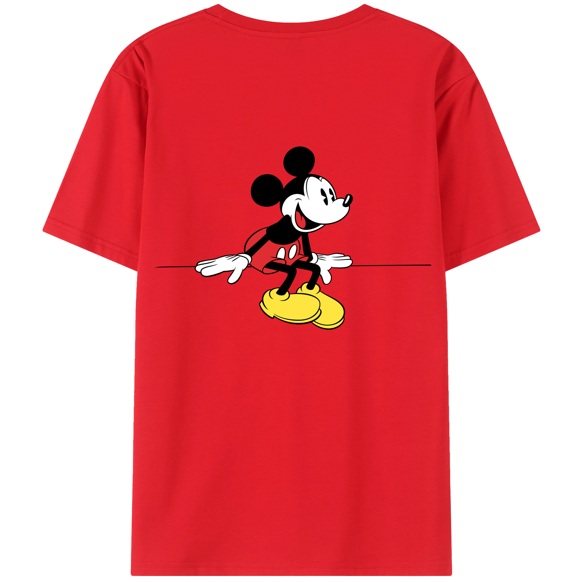 （画像用） ミッキーマウス Mickey Mouse レディース半袖Tシャツ(バックプリント)