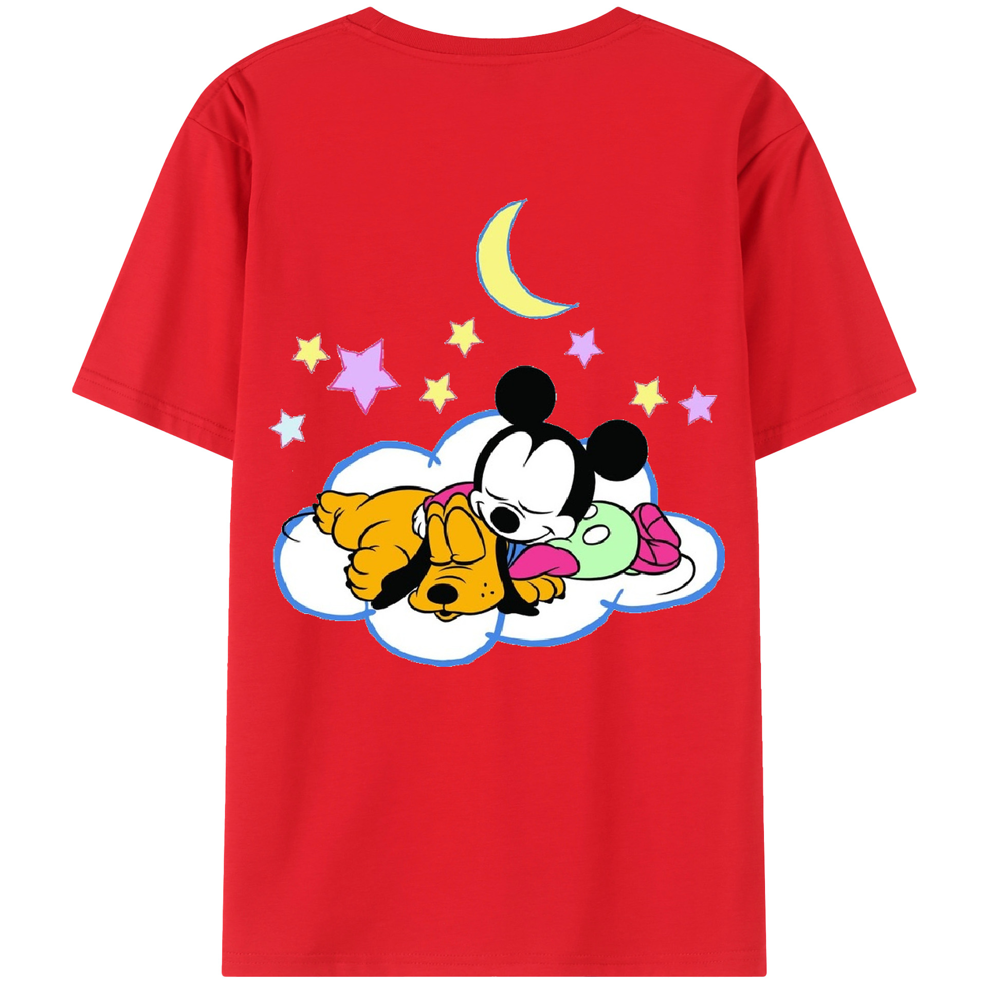 （画像用） ミッキーマウス Mickey Mouse レディース半袖Tシャツ(バックプリント)