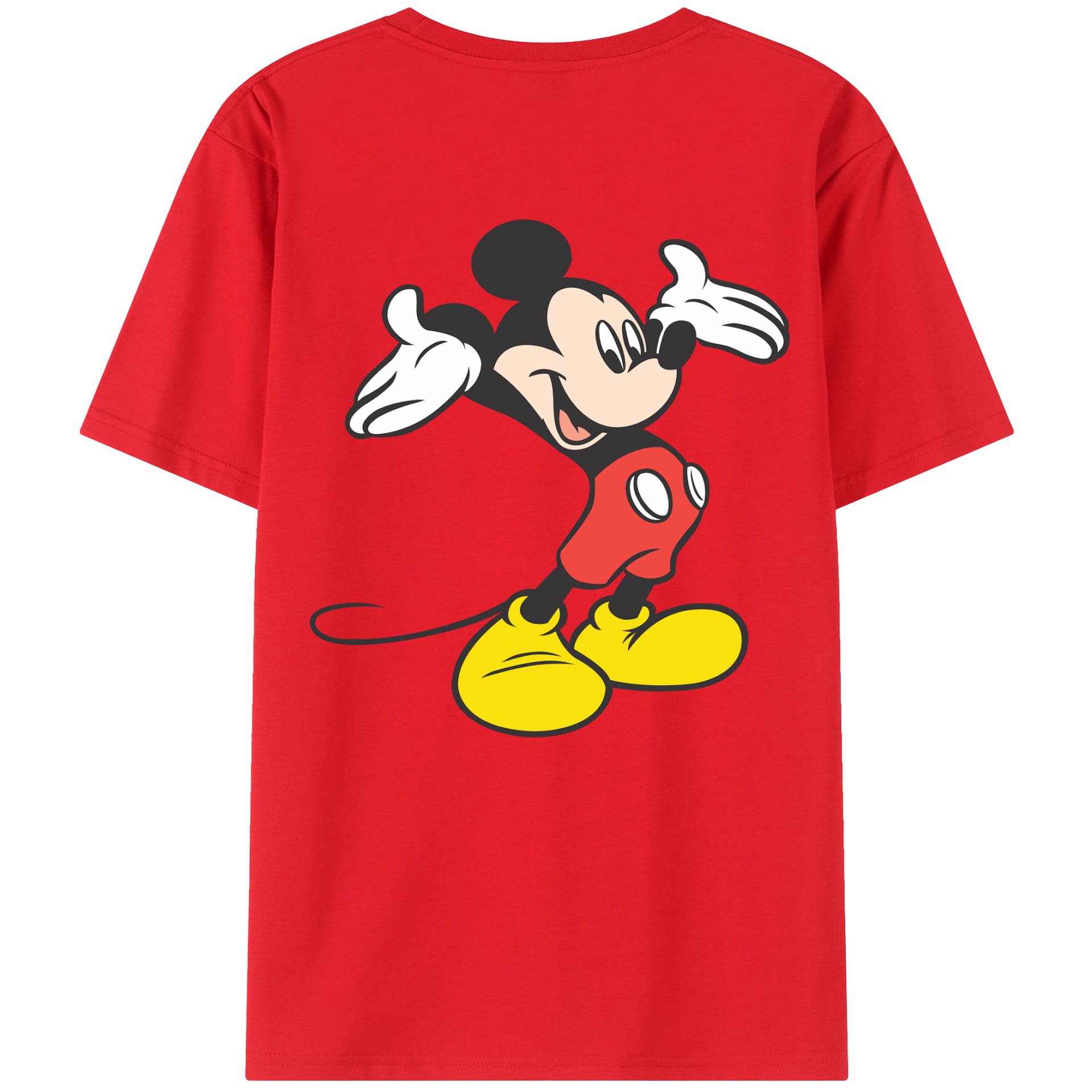 （画像用） ミッキーマウス Mickey Mouse レディース半袖Tシャツ(バックプリント)