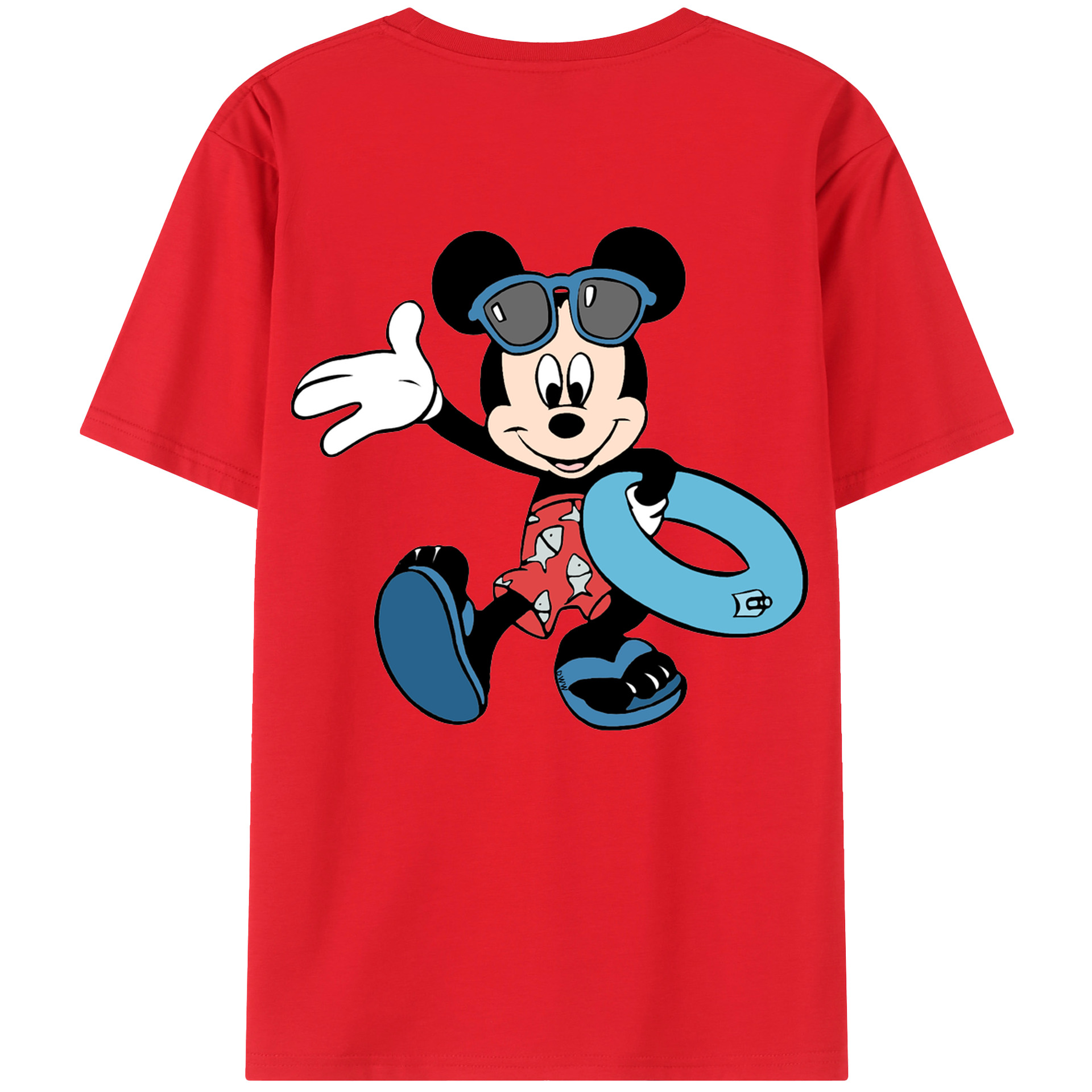 （画像用） ミッキーマウス Mickey Mouse レディース半袖Tシャツ(バックプリント)