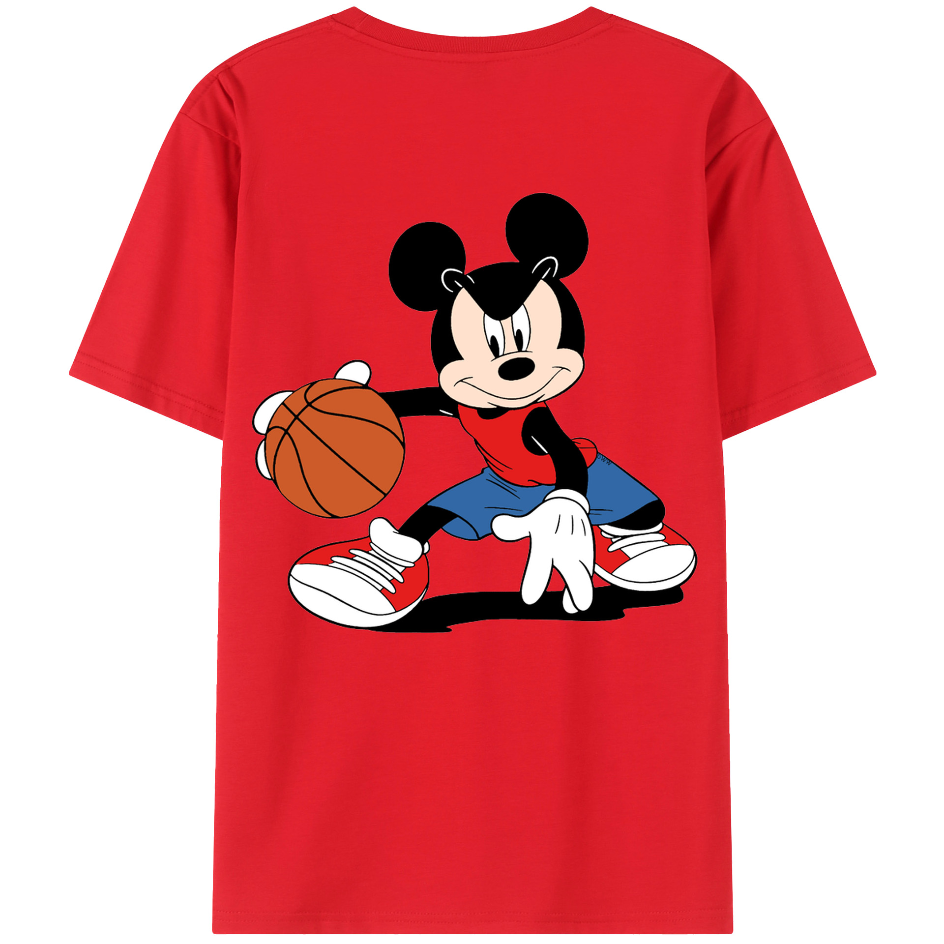 （画像用） ミッキーマウス Mickey Mouse レディース半袖Tシャツ(バックプリント)