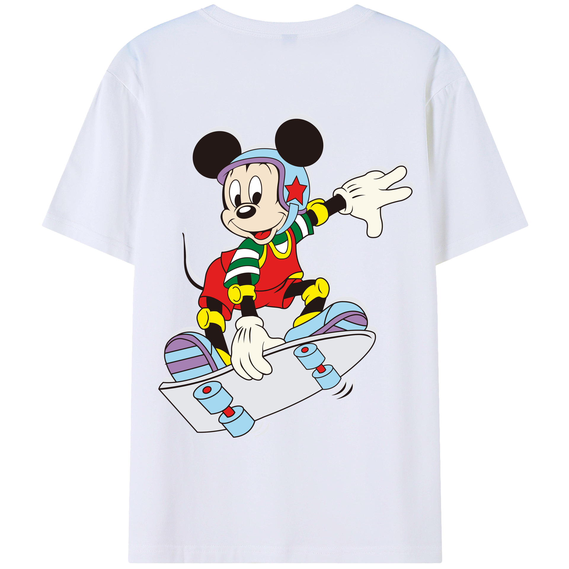 （画像用） ミッキーマウス Mickey Mouse レディース半袖Tシャツ(バックプリント)