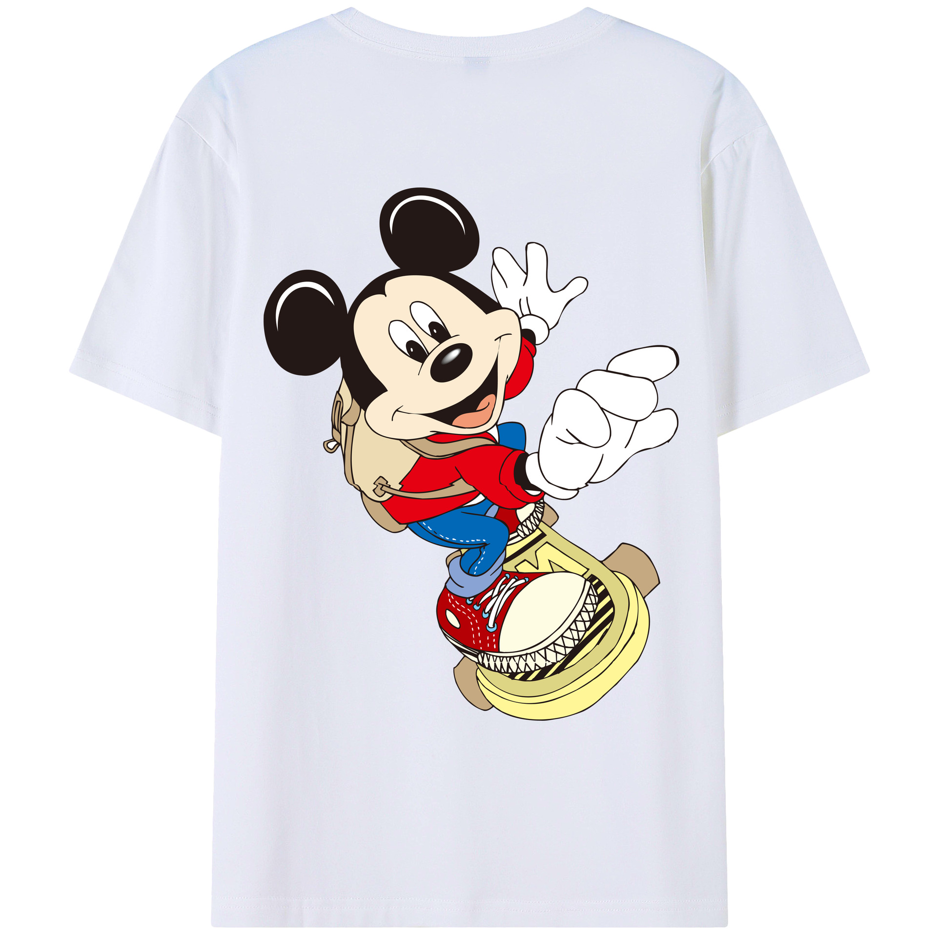 （画像用） ミッキーマウス Mickey Mouse レディース半袖Tシャツ(バックプリント)