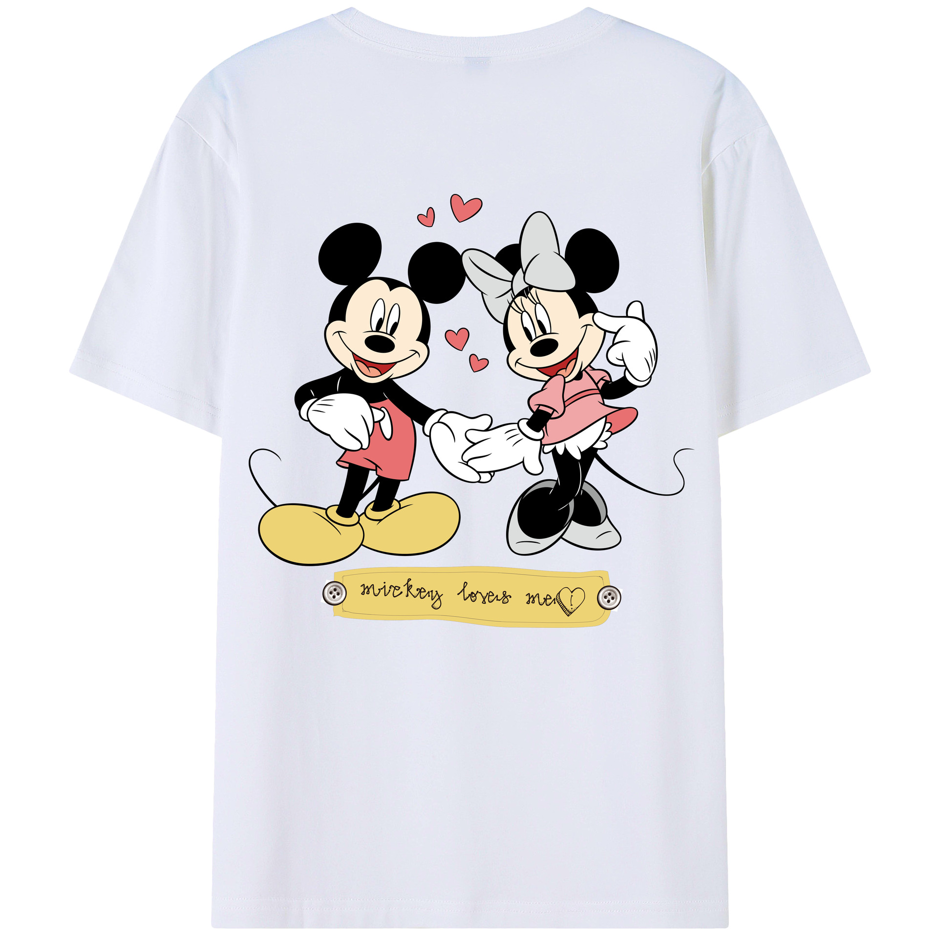 （画像用） ミッキーマウス Mickey Mouse レディース半袖Tシャツ(バックプリント)