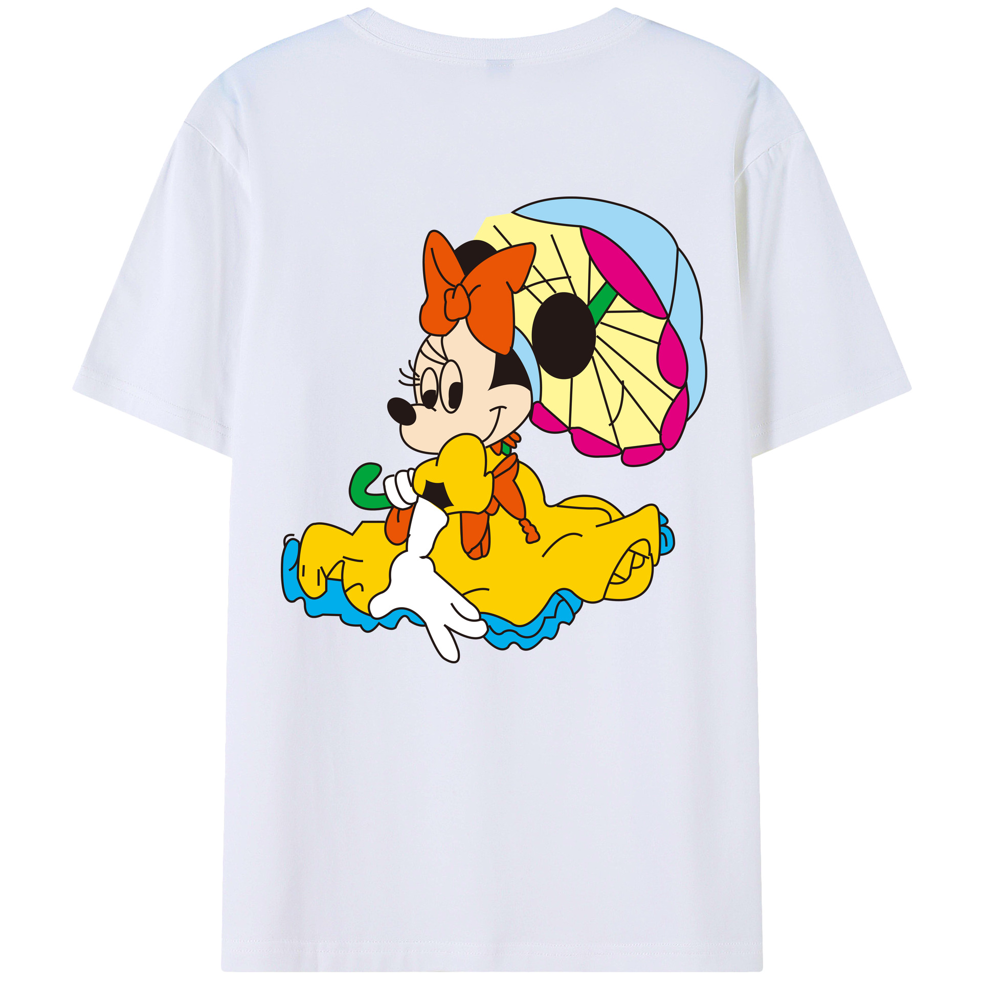（画像用） ミッキーマウス Mickey Mouse レディース半袖Tシャツ(バックプリント)