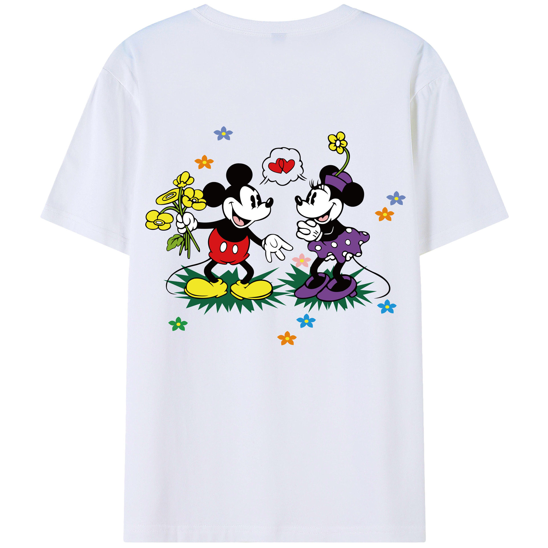 （画像用） ミッキーマウス Mickey Mouse レディース半袖Tシャツ(バックプリント)