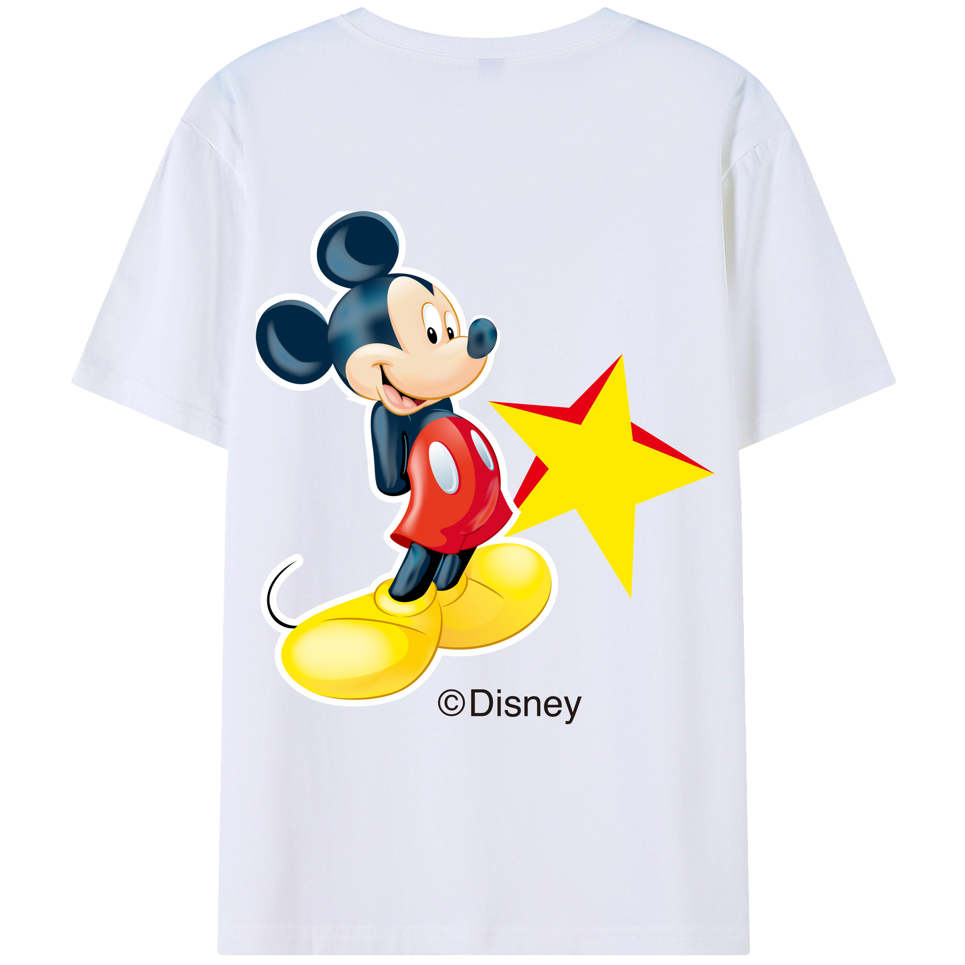 （画像用） ミッキーマウス Mickey Mouse レディース半袖Tシャツ(バックプリント)
