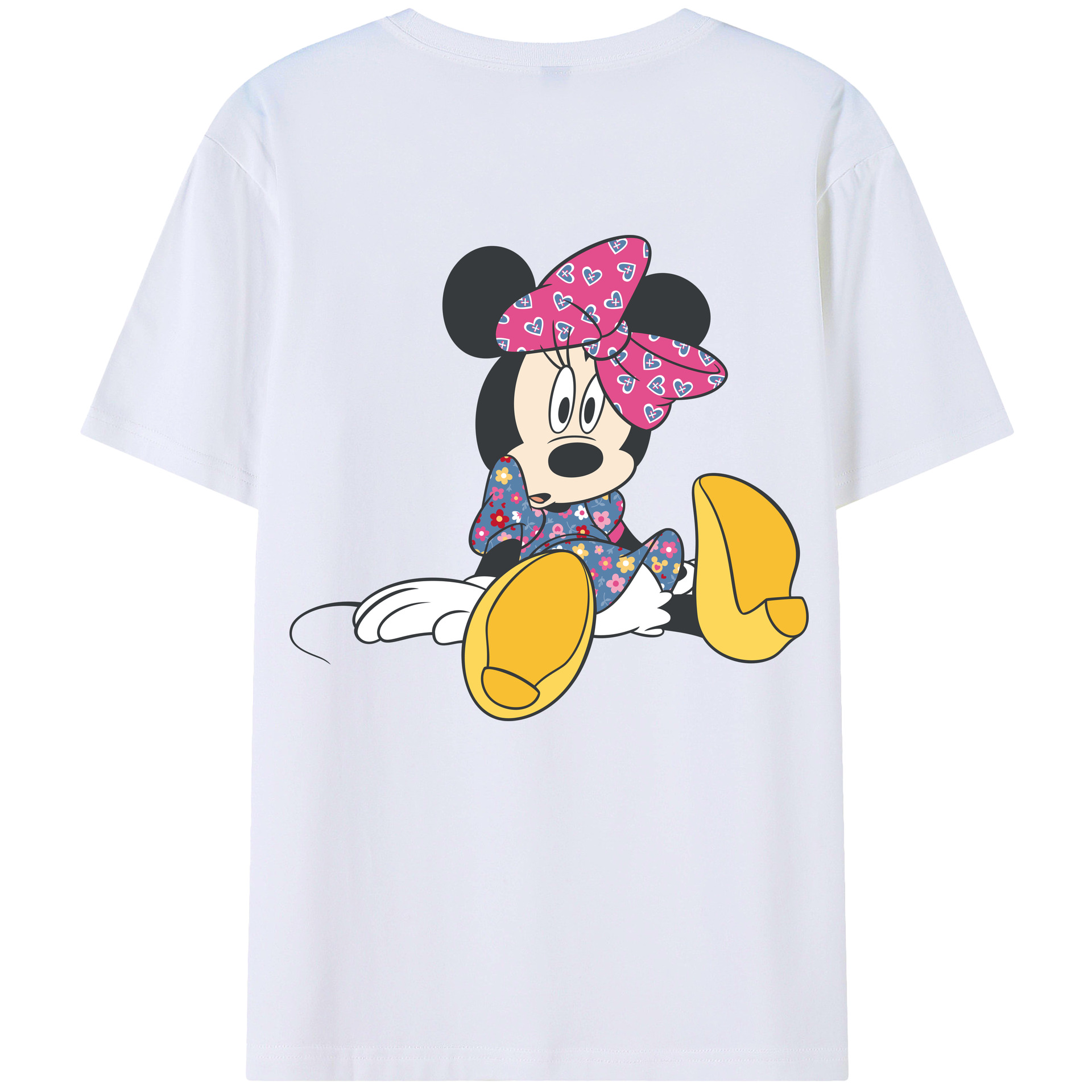（画像用） ミッキーマウス Mickey Mouse レディース半袖Tシャツ(バックプリント)
