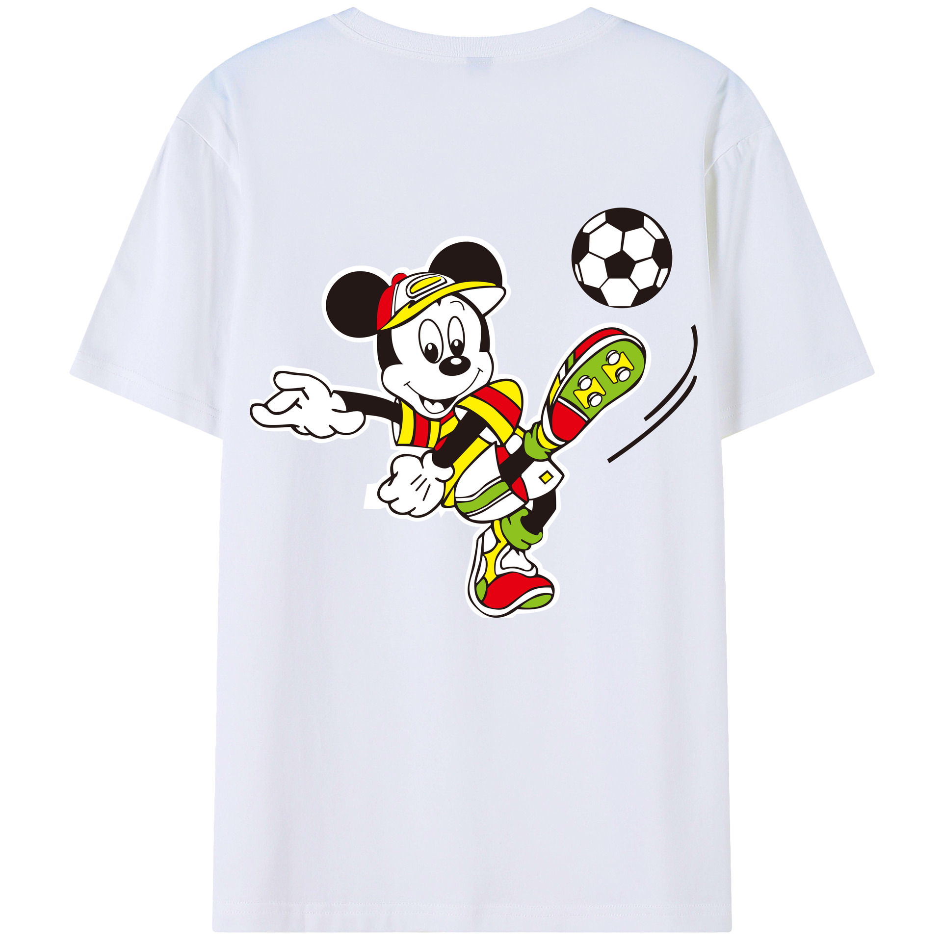 （画像用） ミッキーマウス Mickey Mouse レディース半袖Tシャツ(バックプリント)
