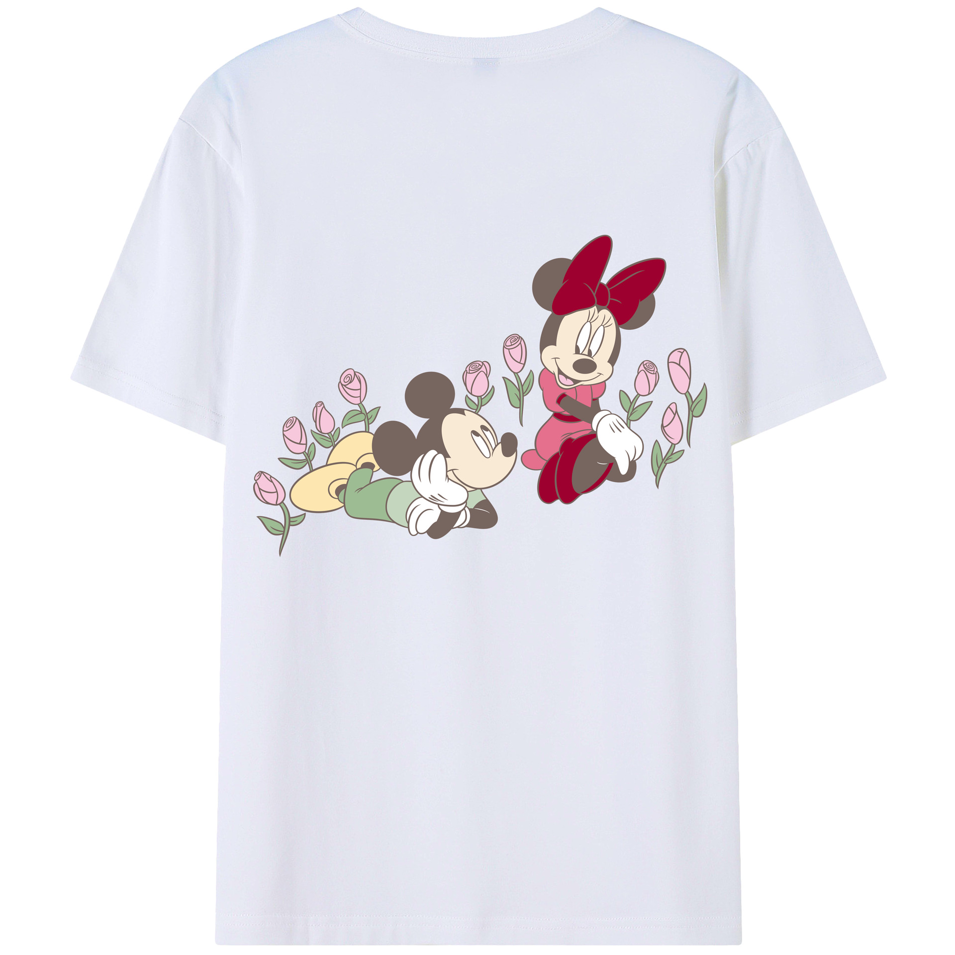 （画像用） ミッキーマウス Mickey Mouse レディース半袖Tシャツ(バックプリント)