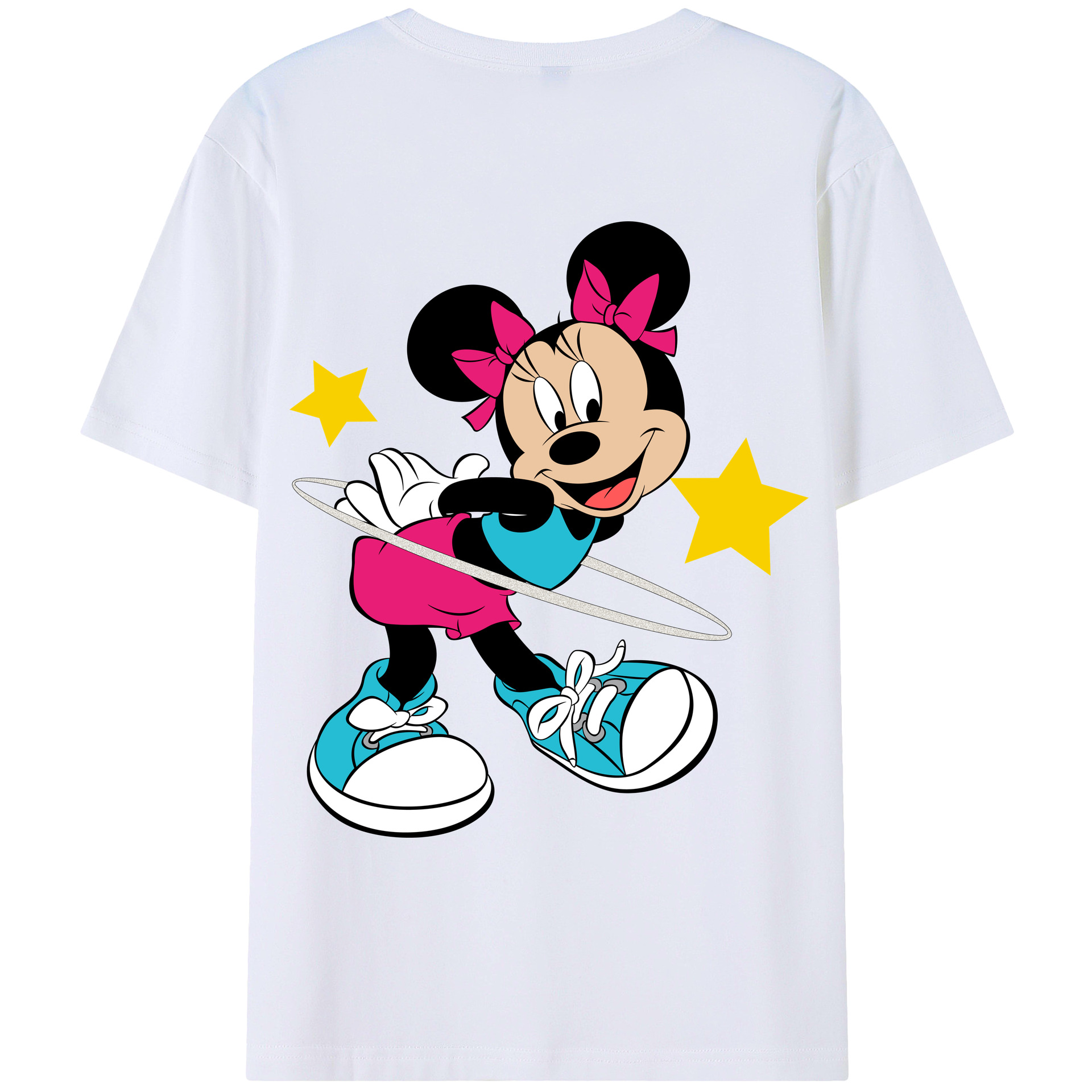 （画像用） ミッキーマウス Mickey Mouse レディース半袖Tシャツ(バックプリント)