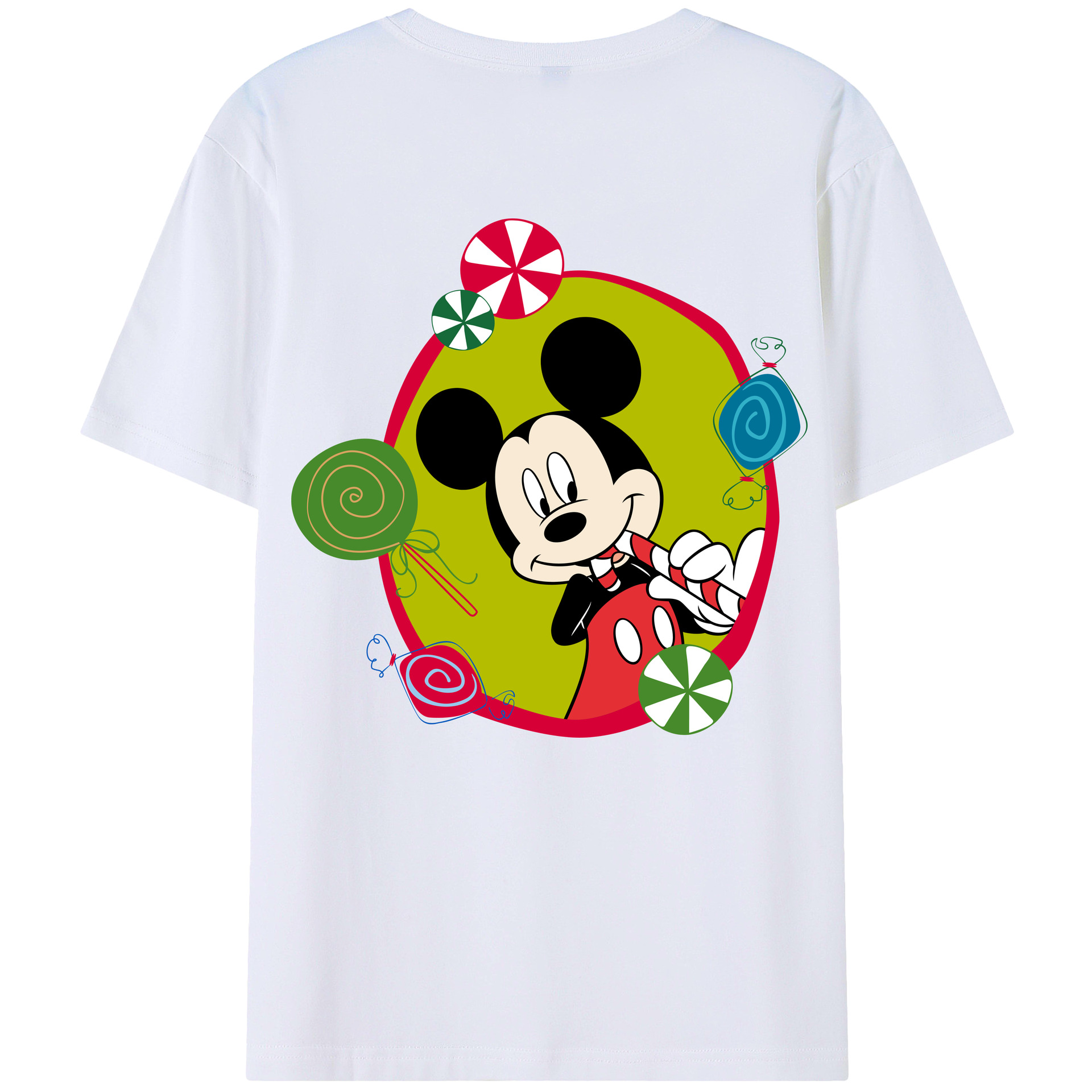 （画像用） ミッキーマウス Mickey Mouse レディース半袖Tシャツ(バックプリント)