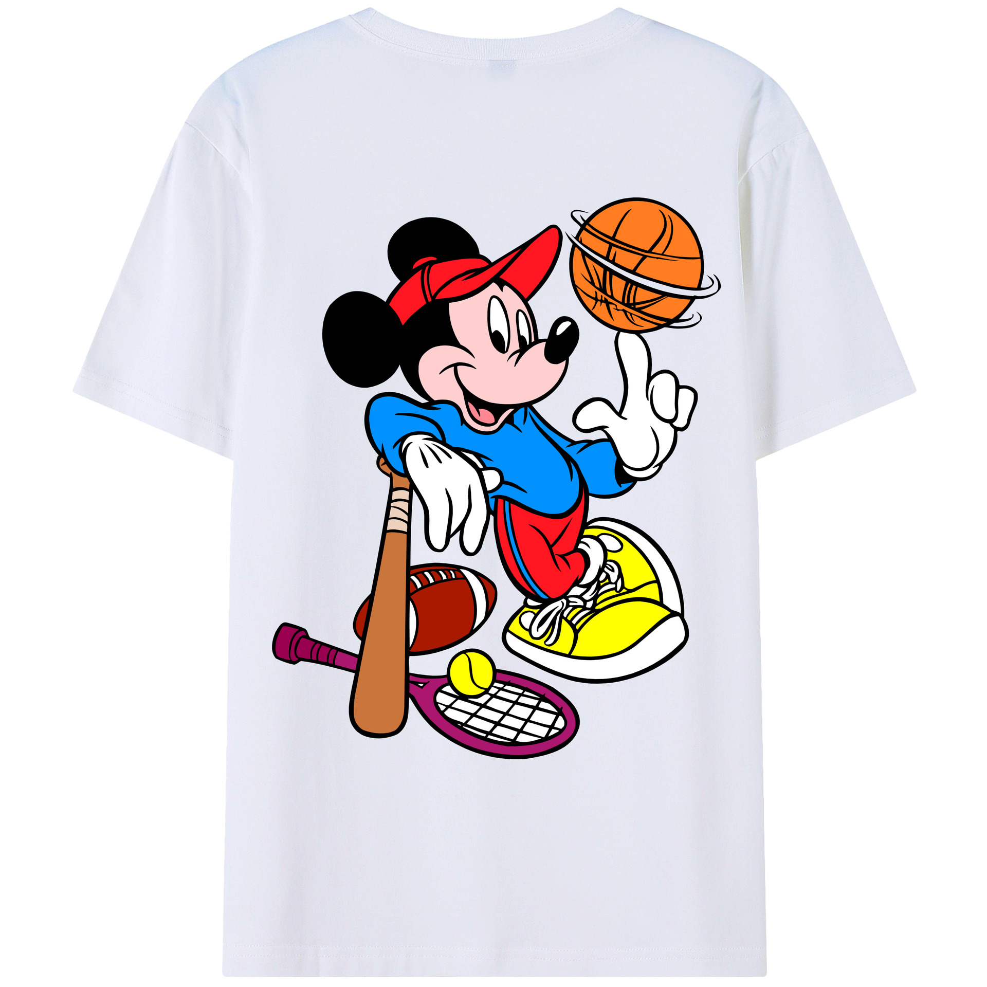 （画像用） ミッキーマウス Mickey Mouse レディース半袖Tシャツ(バックプリント)