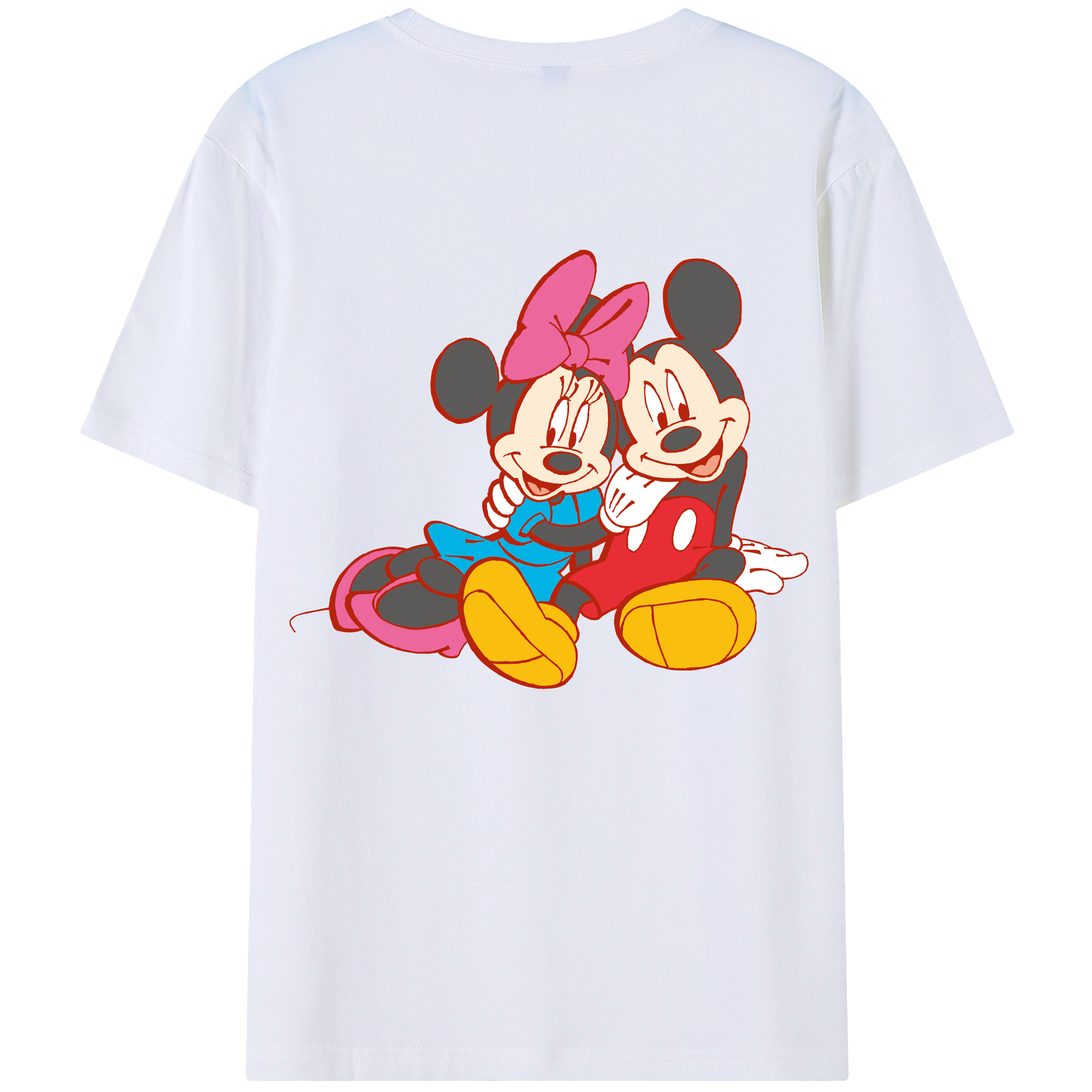 （画像用） ミッキーマウス Mickey Mouse レディース半袖Tシャツ(バックプリント)