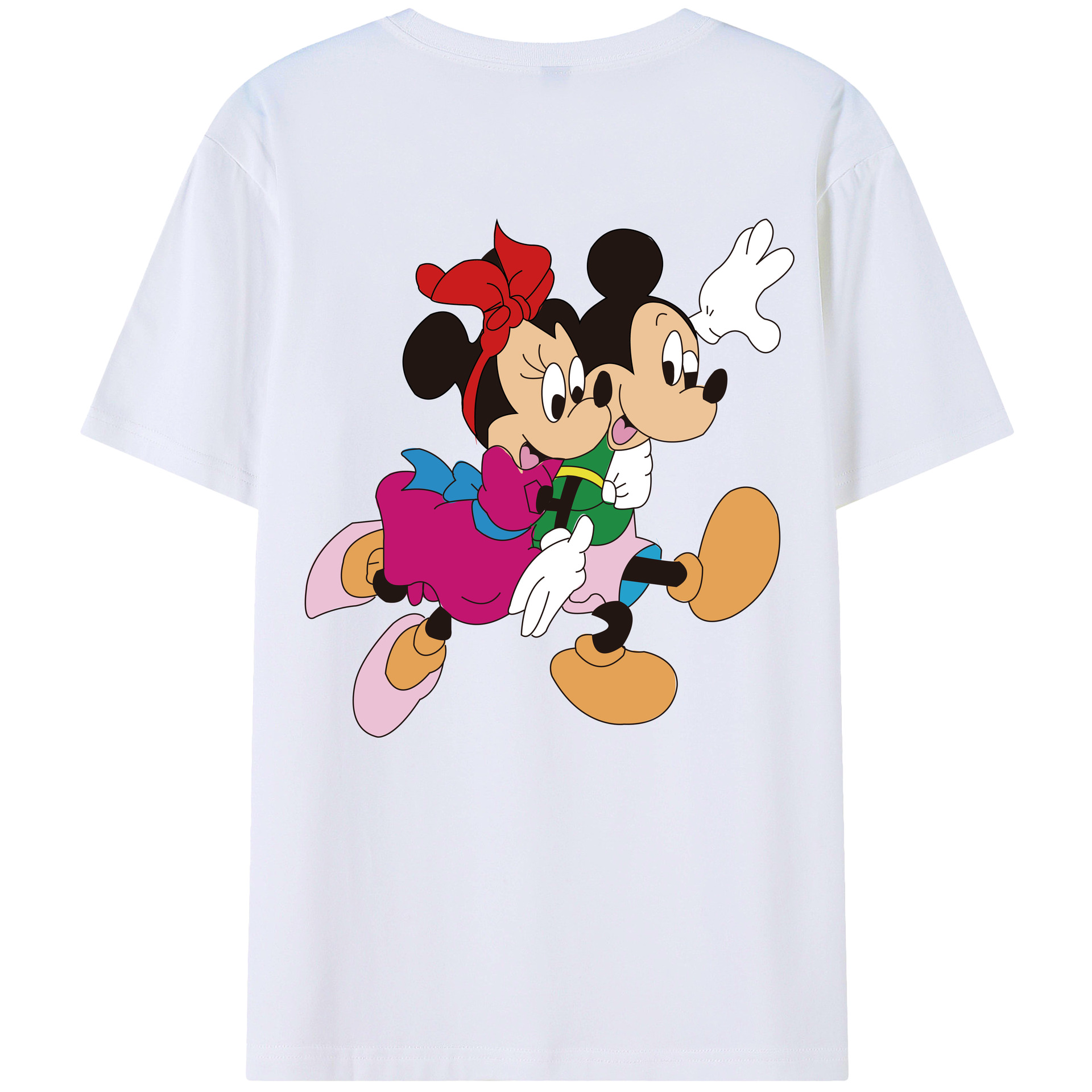 （画像用） ミッキーマウス Mickey Mouse レディース半袖Tシャツ(バックプリント)