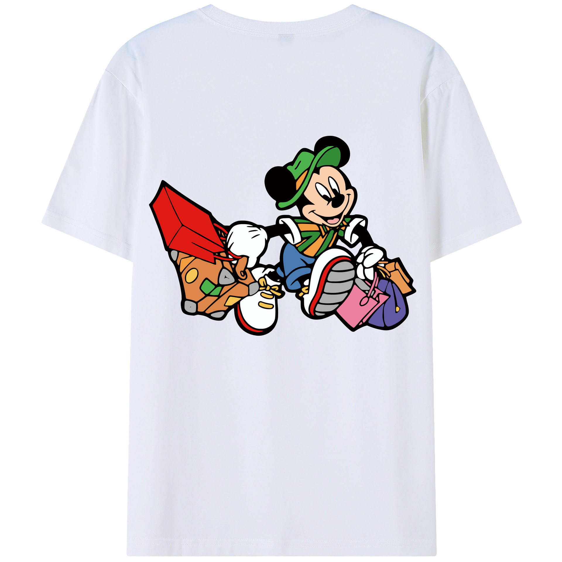 （画像用） ミッキーマウス Mickey Mouse レディース半袖Tシャツ(バックプリント)