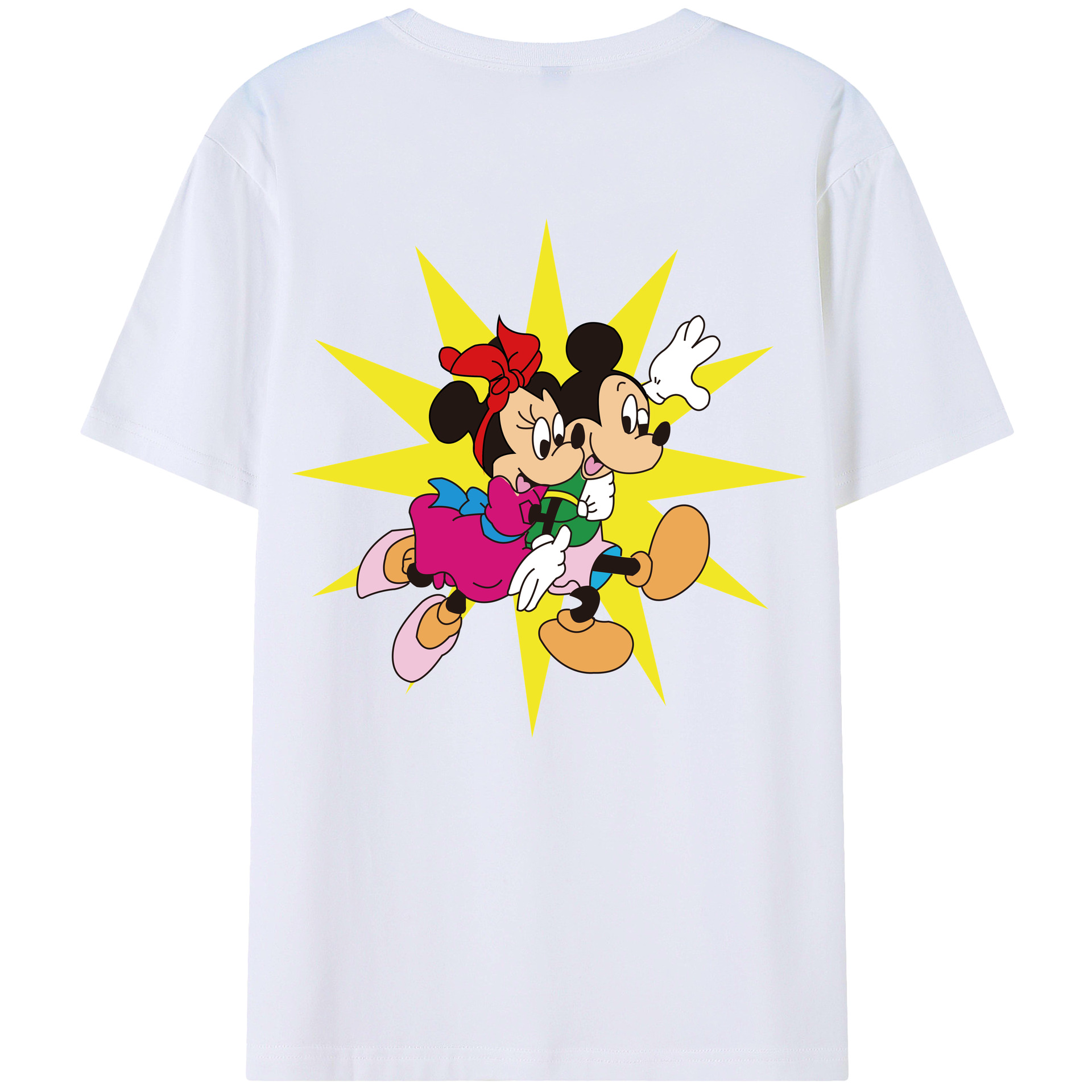 （画像用） ミッキーマウス Mickey Mouse レディース半袖Tシャツ(バックプリント)