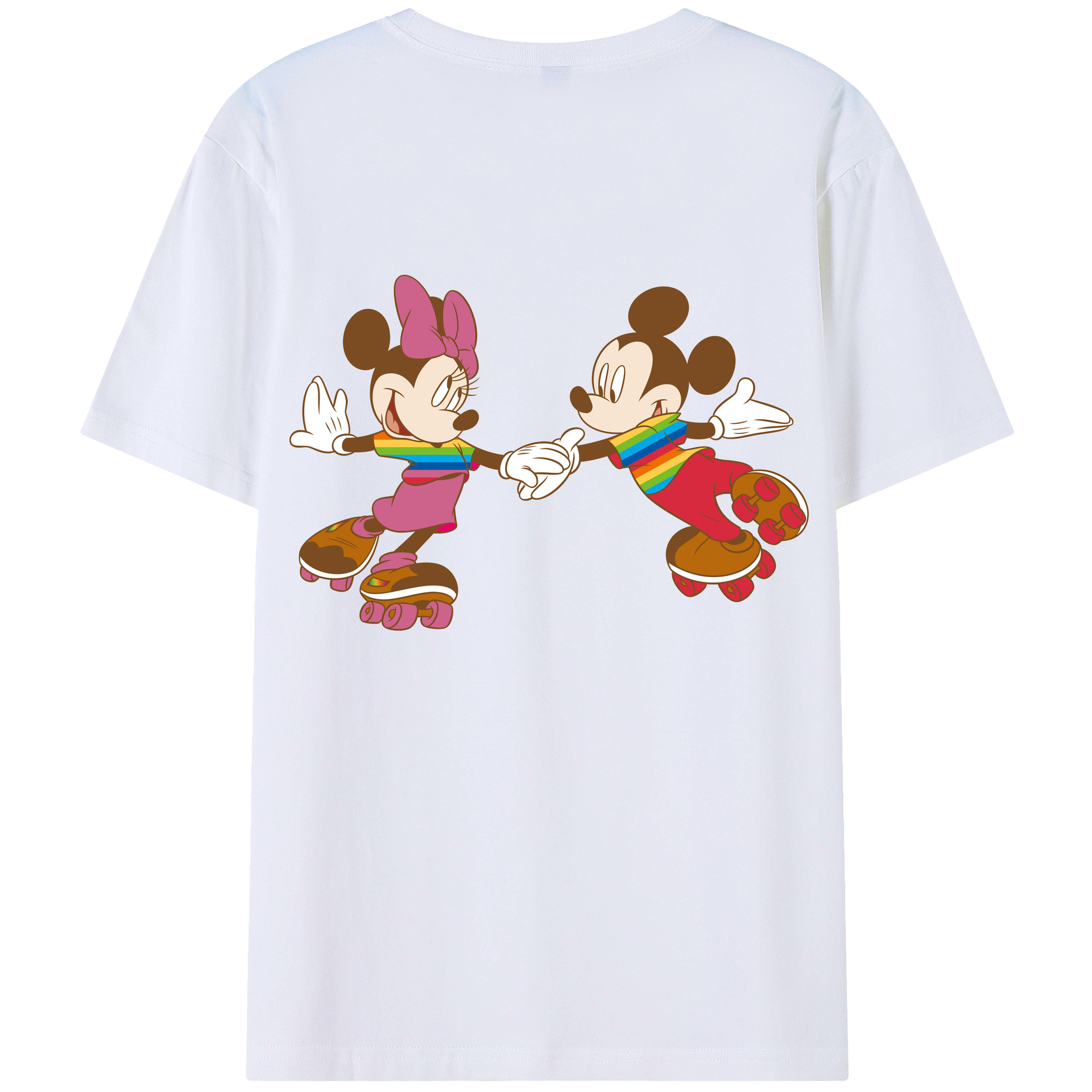 （画像用） ミッキーマウス Mickey Mouse レディース半袖Tシャツ(バックプリント)
