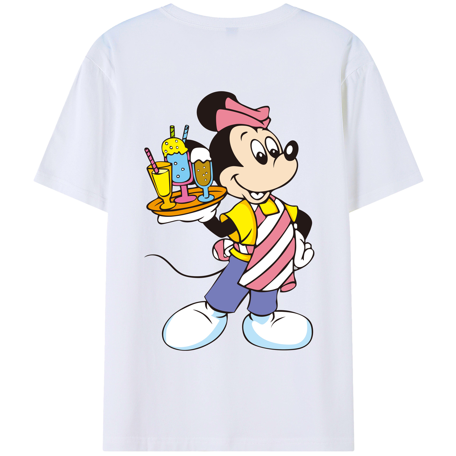 （画像用） ミッキーマウス Mickey Mouse レディース半袖Tシャツ(バックプリント)