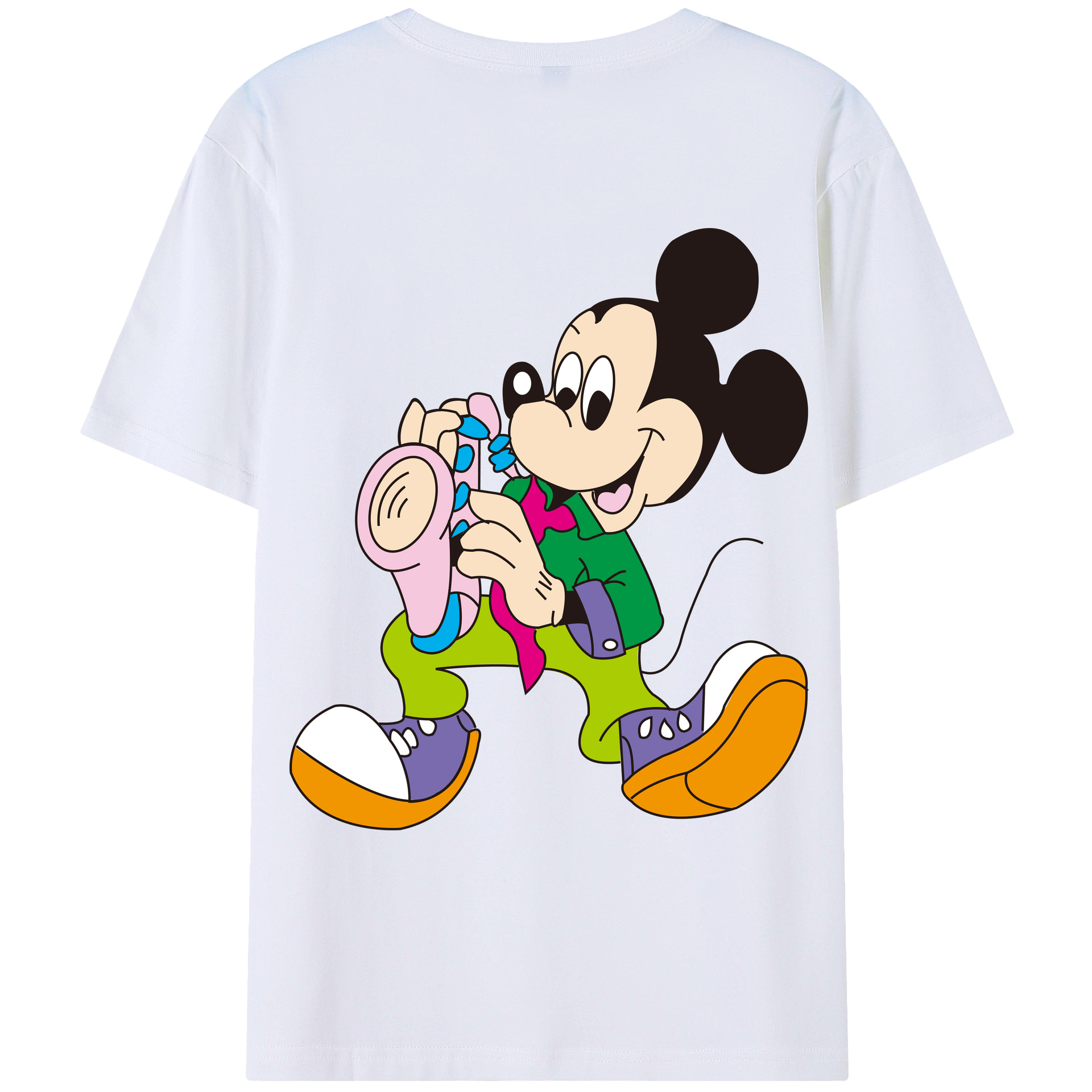 （画像用） ミッキーマウス Mickey Mouse レディース半袖Tシャツ(バックプリント)