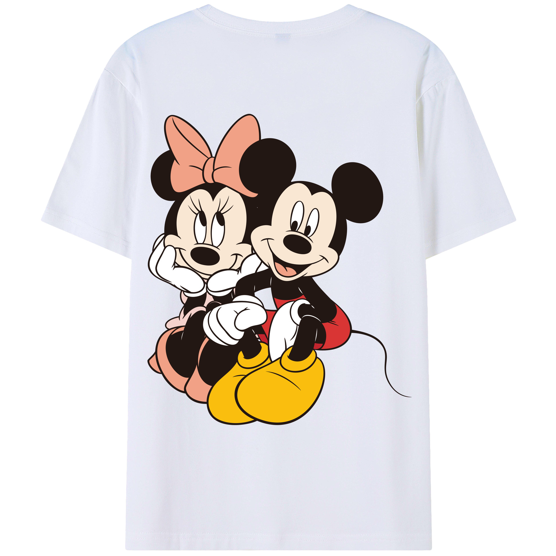 （画像用） ミッキーマウス Mickey Mouse レディース半袖Tシャツ(バックプリント)