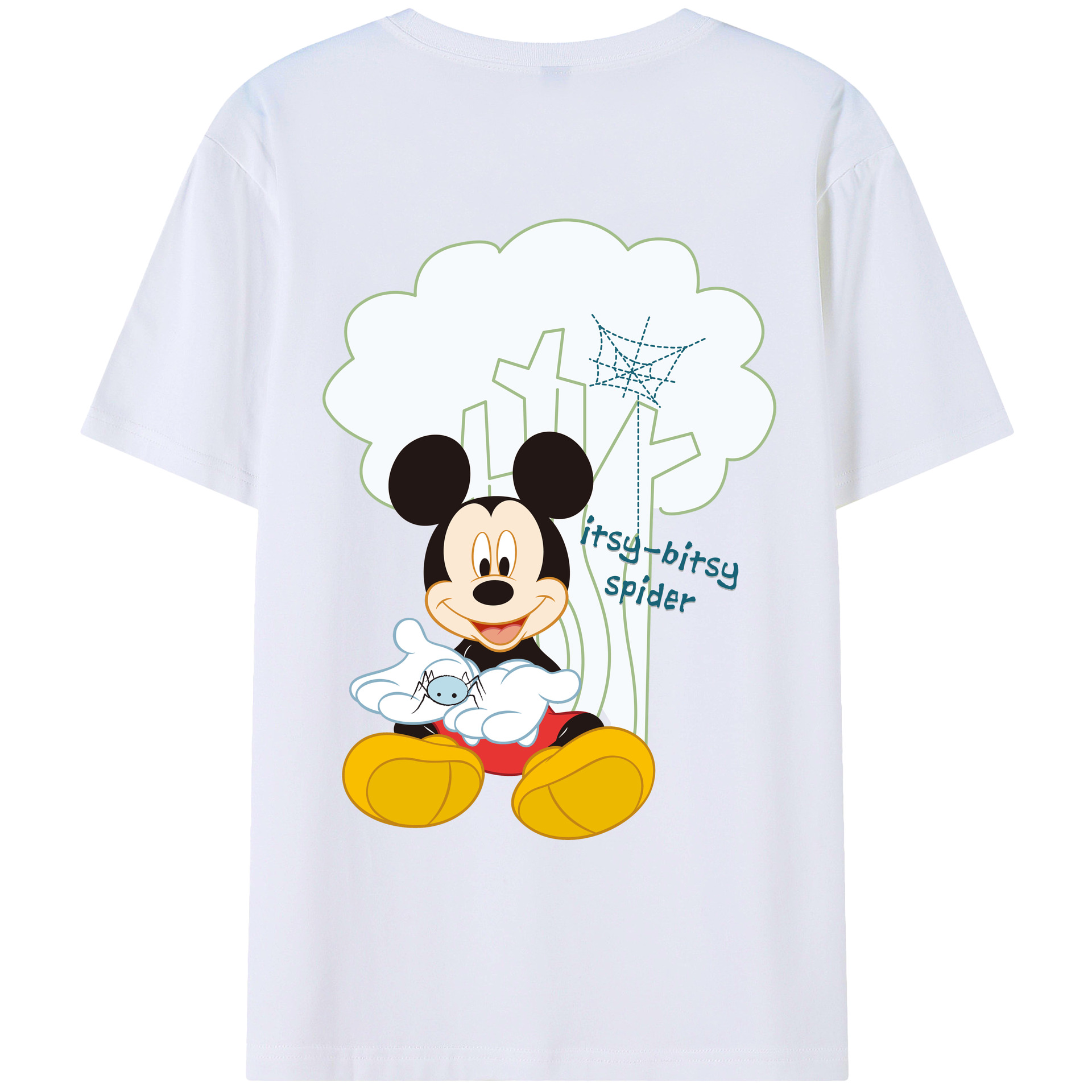 （画像用） ミッキーマウス Mickey Mouse レディース半袖Tシャツ(バックプリント)
