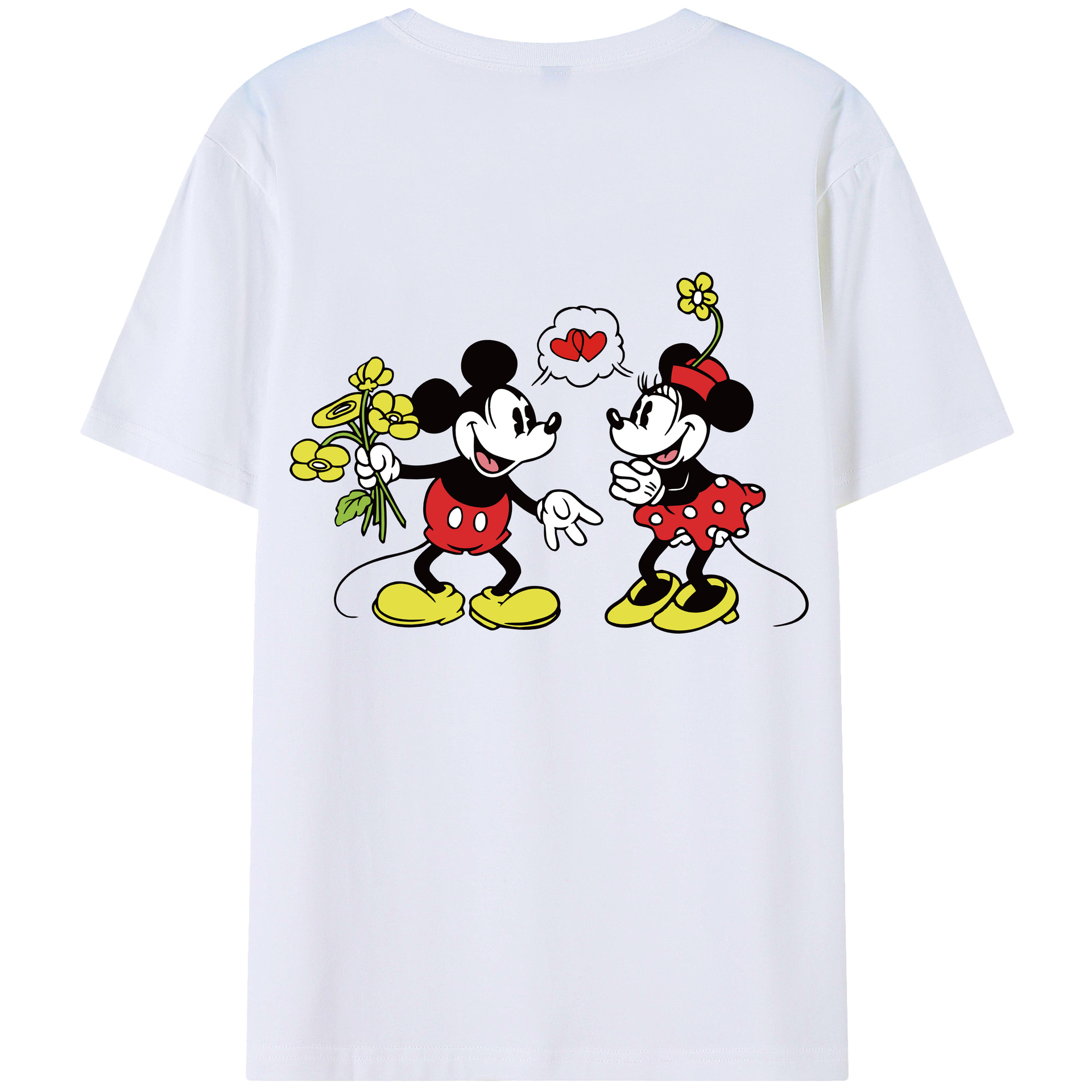 （画像用） ミッキーマウス Mickey Mouse レディース半袖Tシャツ(バックプリント)