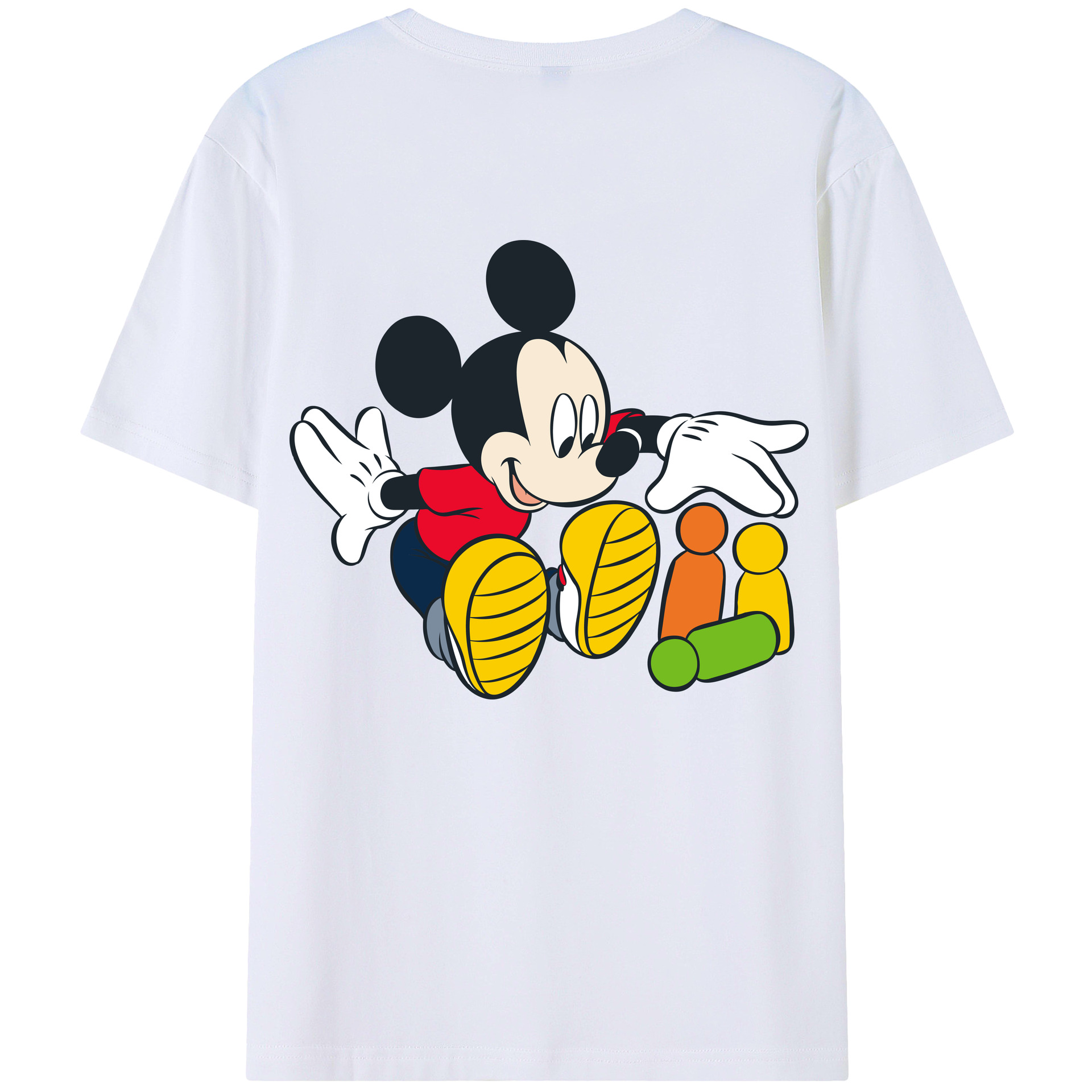 （画像用） ミッキーマウス Mickey Mouse レディース半袖Tシャツ(バックプリント)