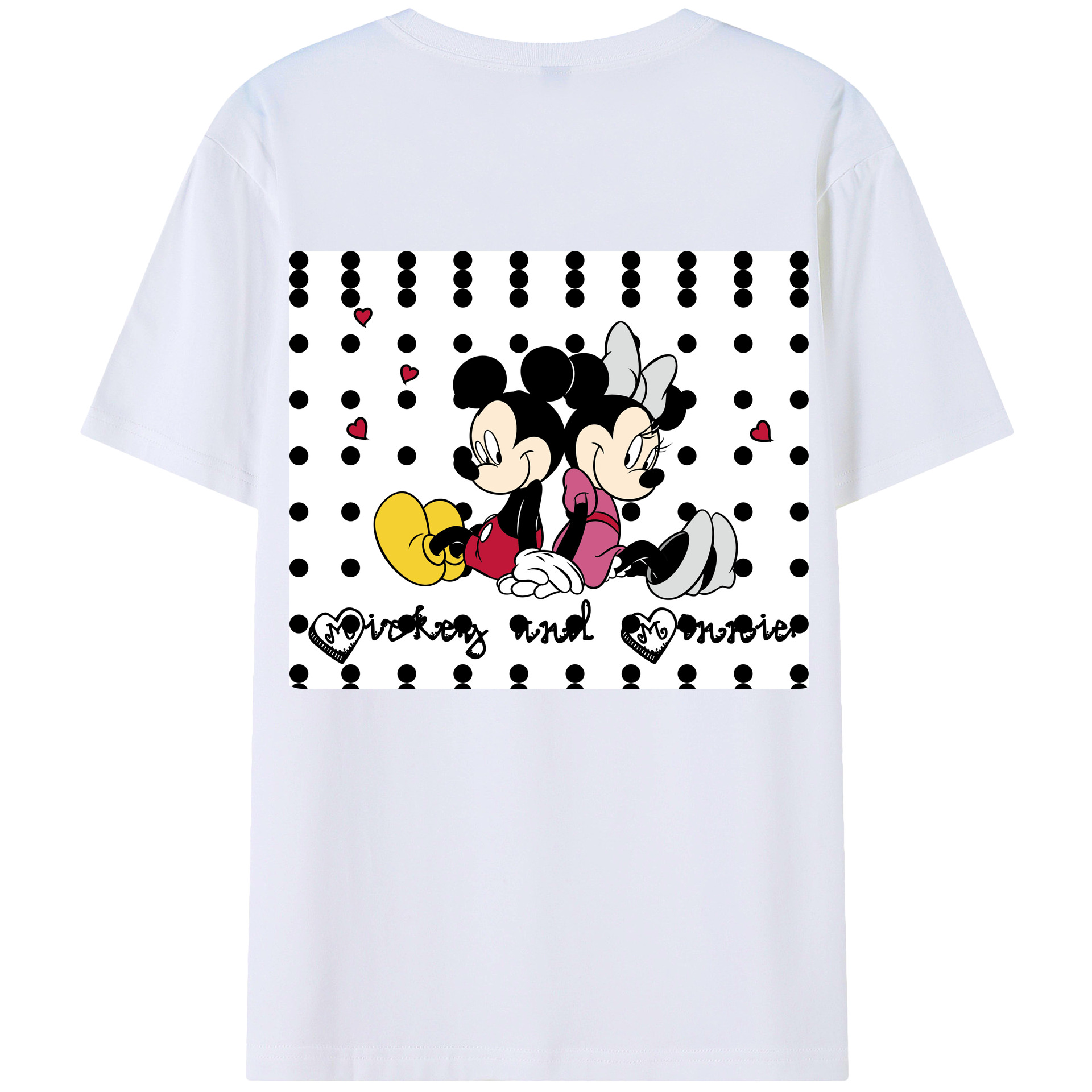 （画像用） ミッキーマウス Mickey Mouse レディース半袖Tシャツ(バックプリント)