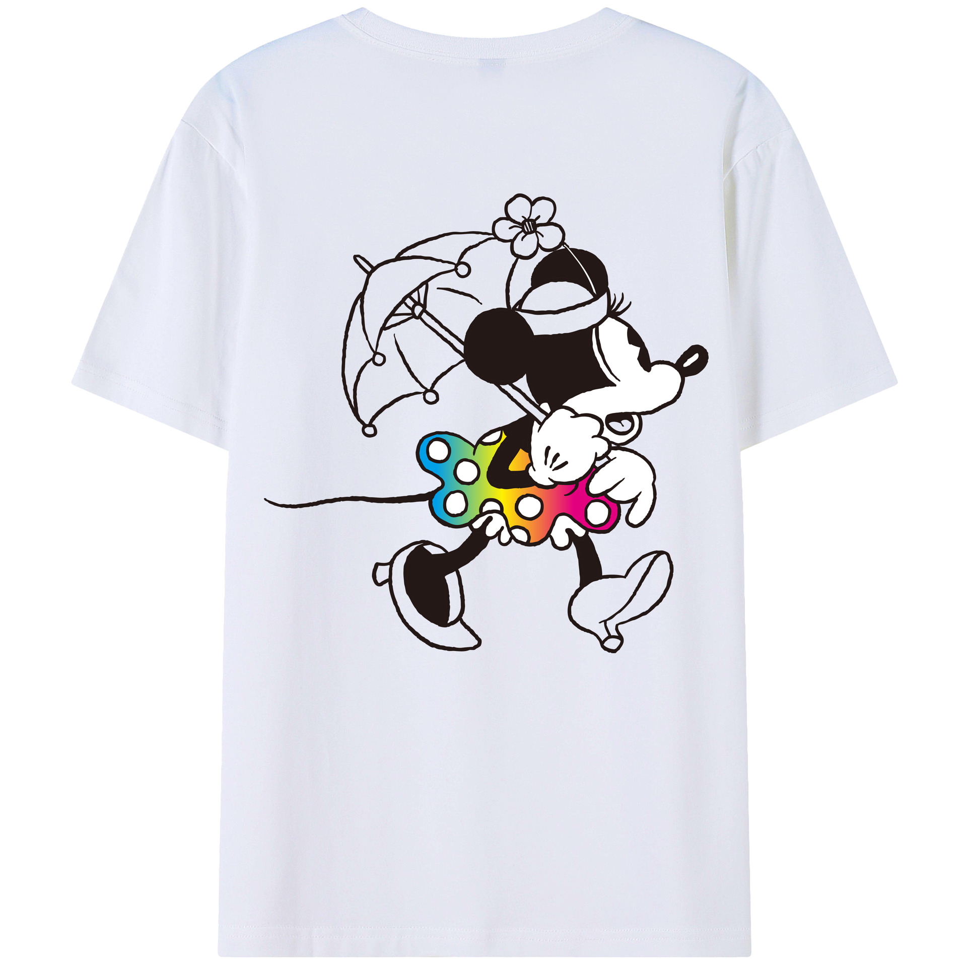 （画像用） ミッキーマウス Mickey Mouse レディース半袖Tシャツ(バックプリント)