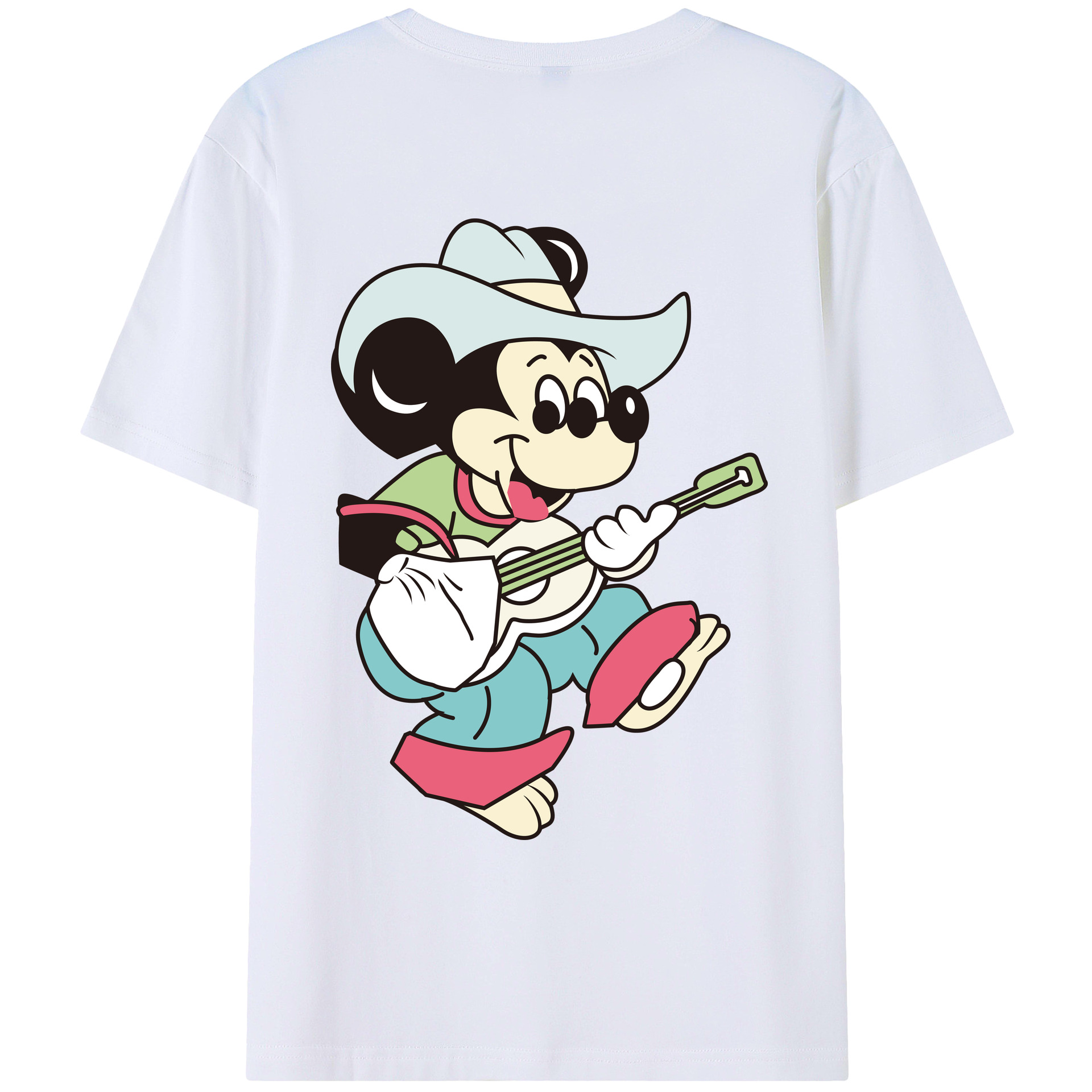 （画像用） ミッキーマウス Mickey Mouse レディース半袖Tシャツ(バックプリント)
