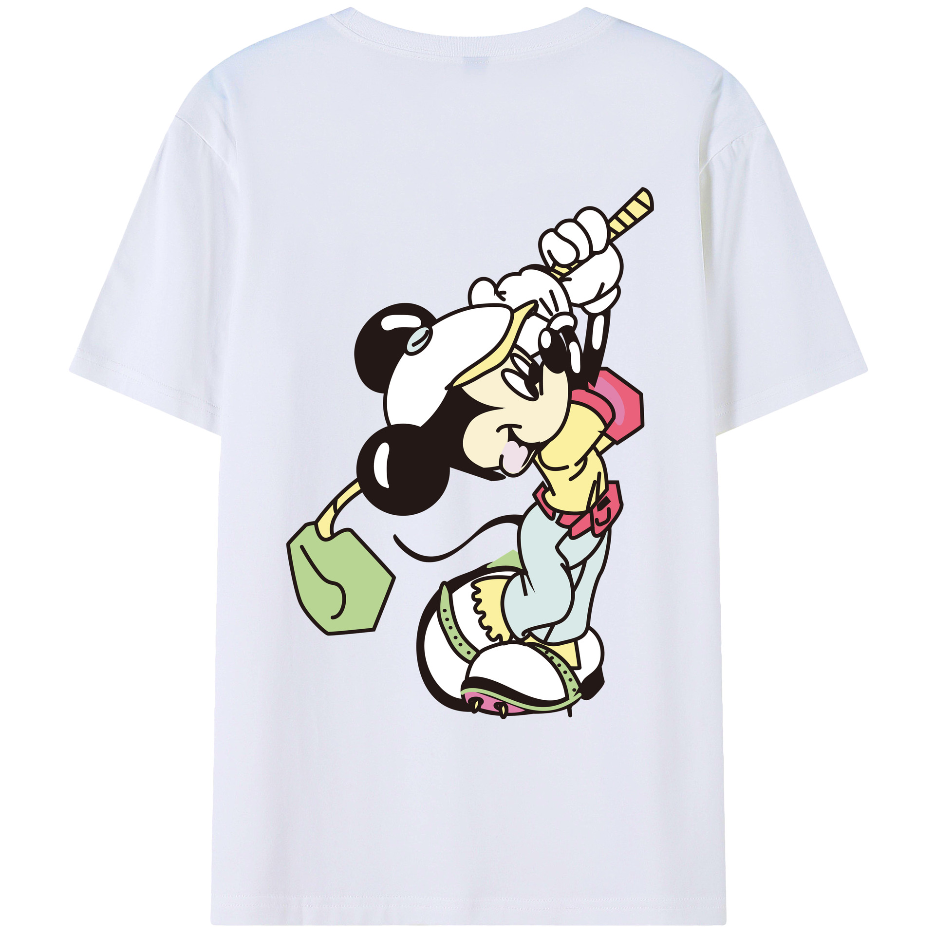 （画像用） ミッキーマウス Mickey Mouse レディース半袖Tシャツ(バックプリント)