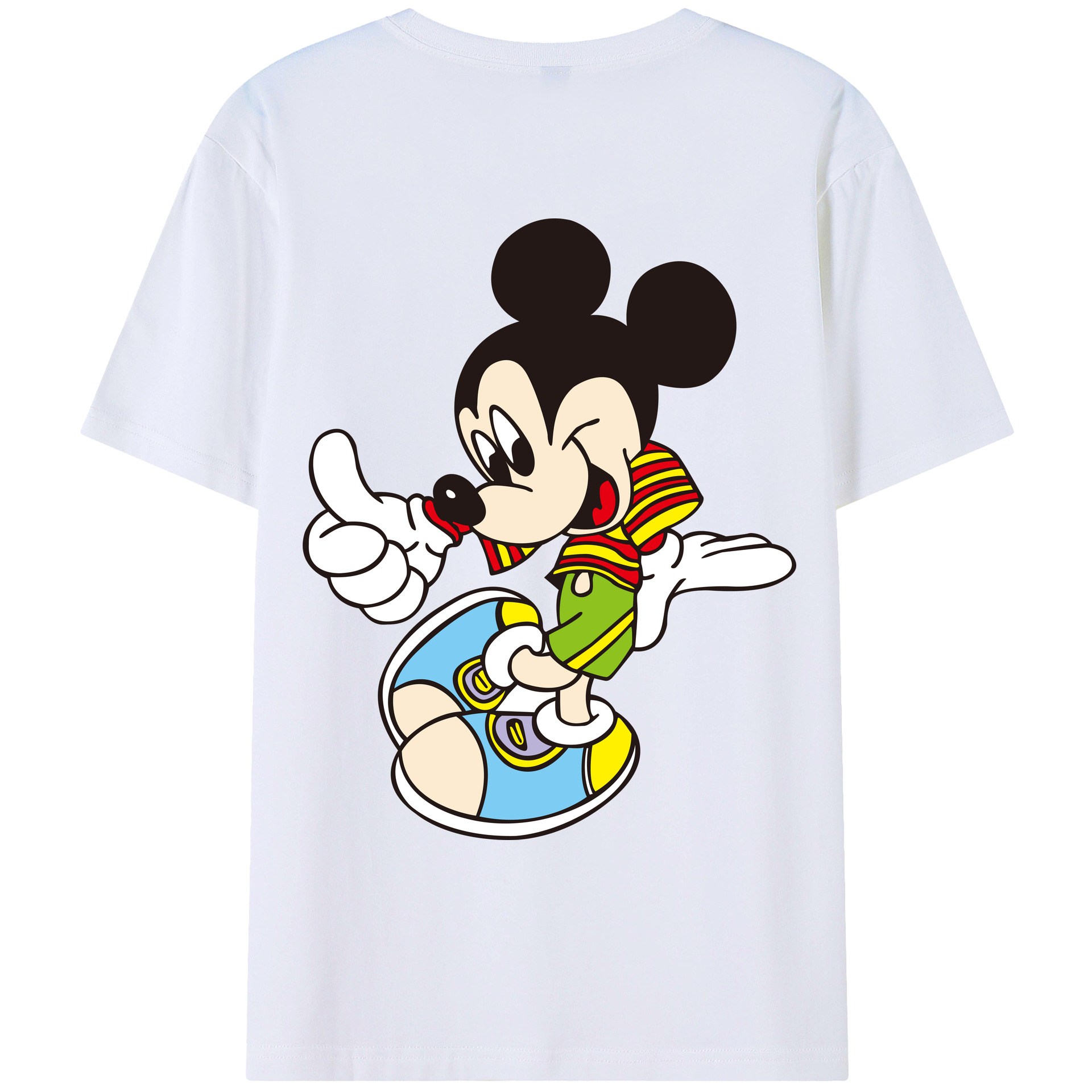 （画像用） ミッキーマウス Mickey Mouse レディース半袖Tシャツ(バックプリント)
